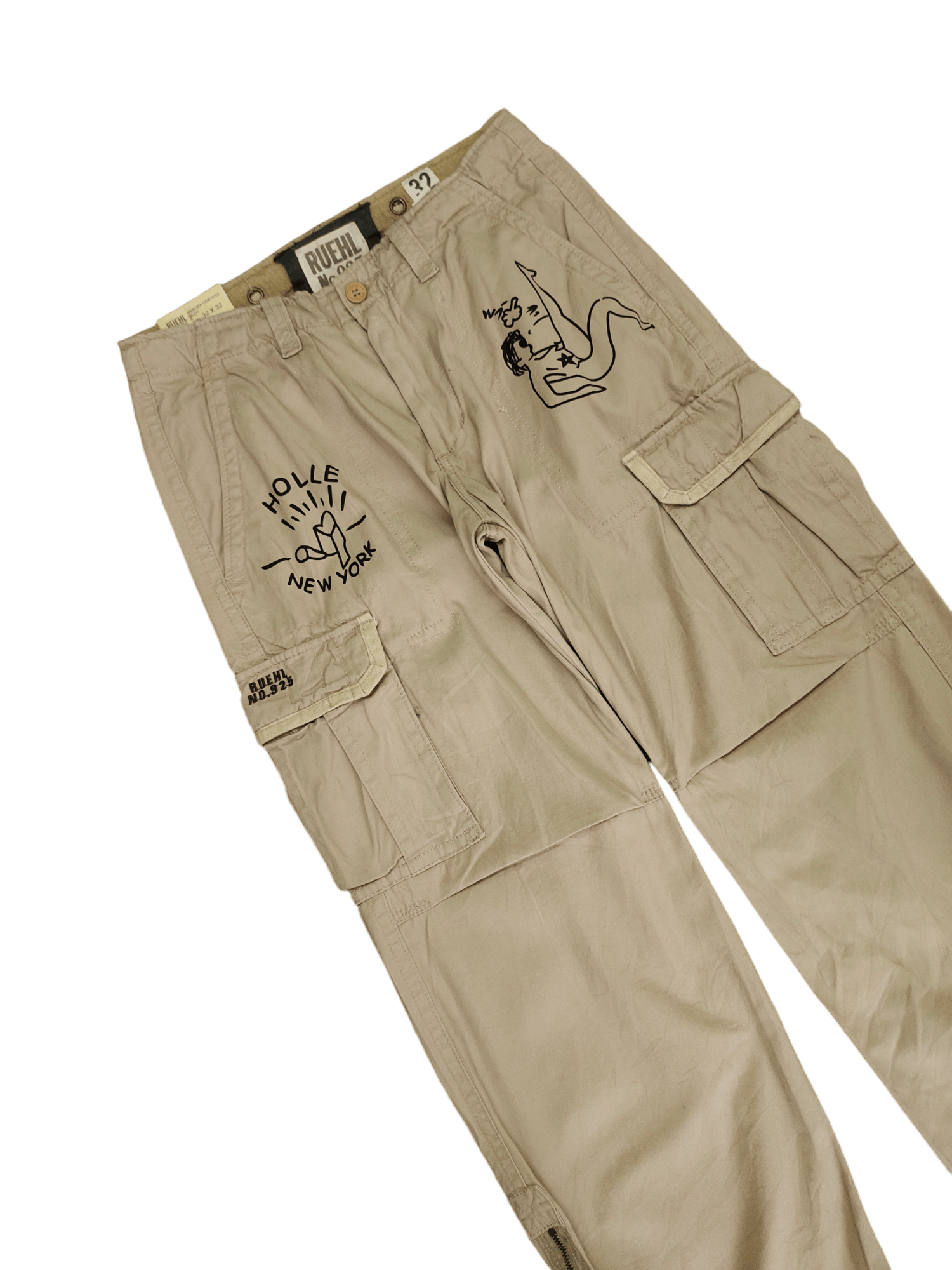 Ruehl No. 925 Baggy Cargo Pants Ruehl No. 925 Wide Leg Naked Pin Up Girls Size US 32 / EU 48 - 6 Thumbnail