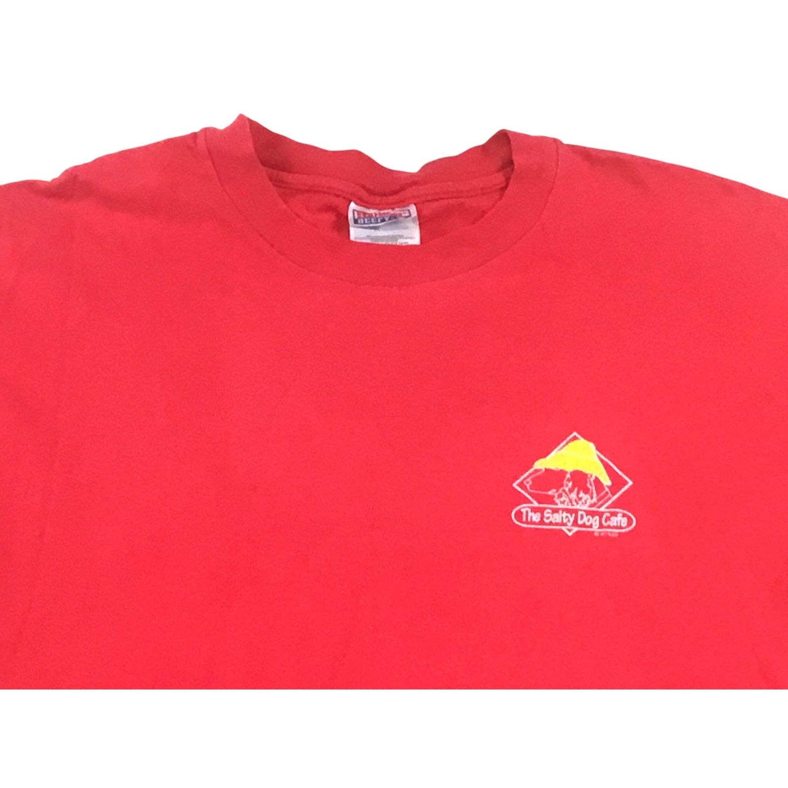 Hanes Salty Dog Cafe Red T-Shirt L Yellow Logo Hilton Head Island Size US L / EU 52-54 / 3 - 3 Thumbnail