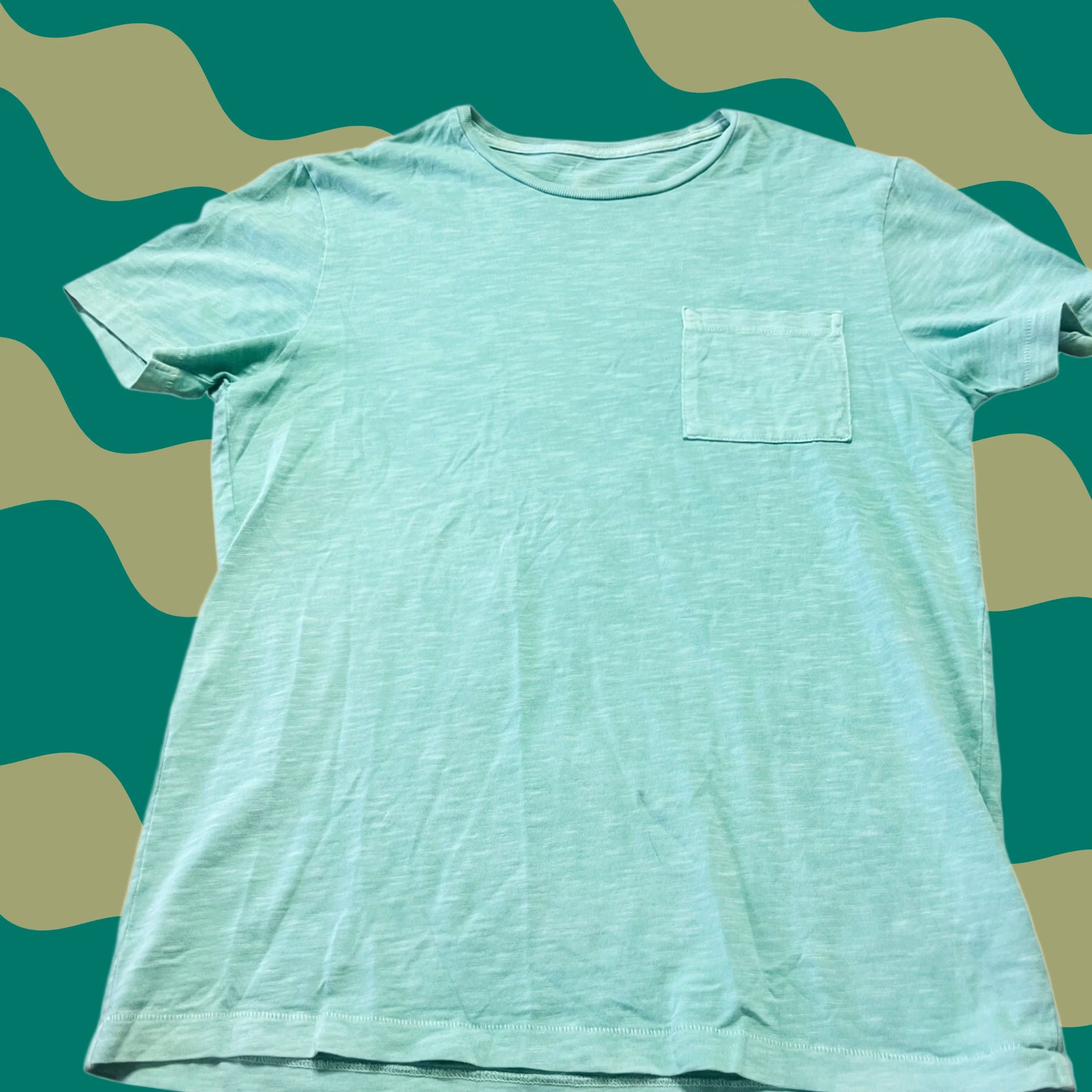 Vintage J Crew Mens Pastel Green Crew Neck T Shirt with a Pocket Size M Size US M / EU 48-50 / 2 - 1 Thumbnail