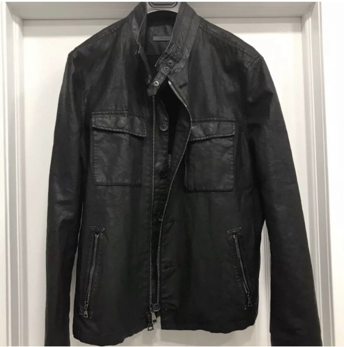 John Varvatos Coated Linen Moto jacket EU 50 USA 40 Size US M / EU 48-50 / 2 - 4 Thumbnail