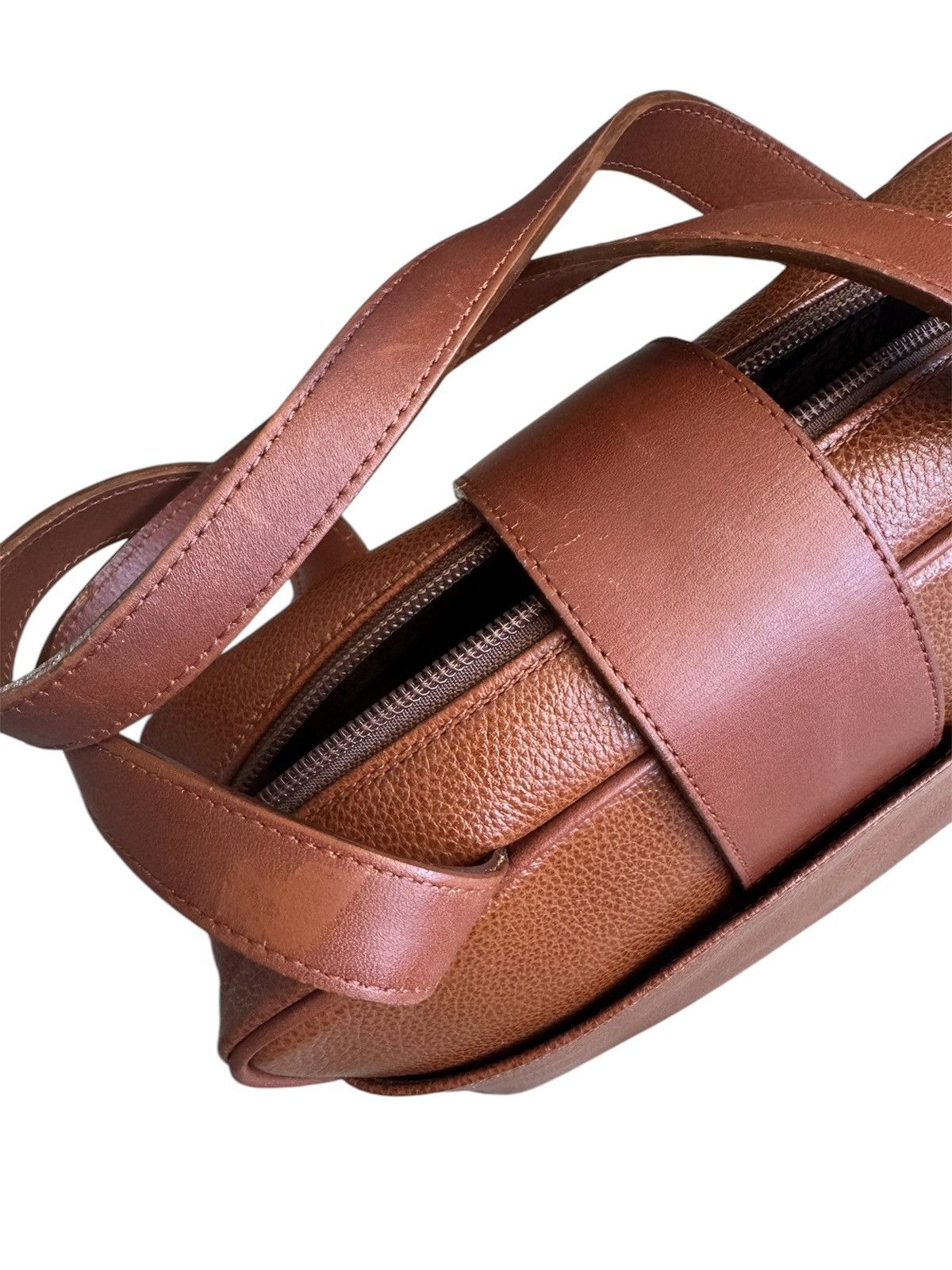 Vintage × Yves Saint Laurent Yves Saint Laurent YSL Brown Leather Handbag Size ONE SIZE - 15 Thumbnail