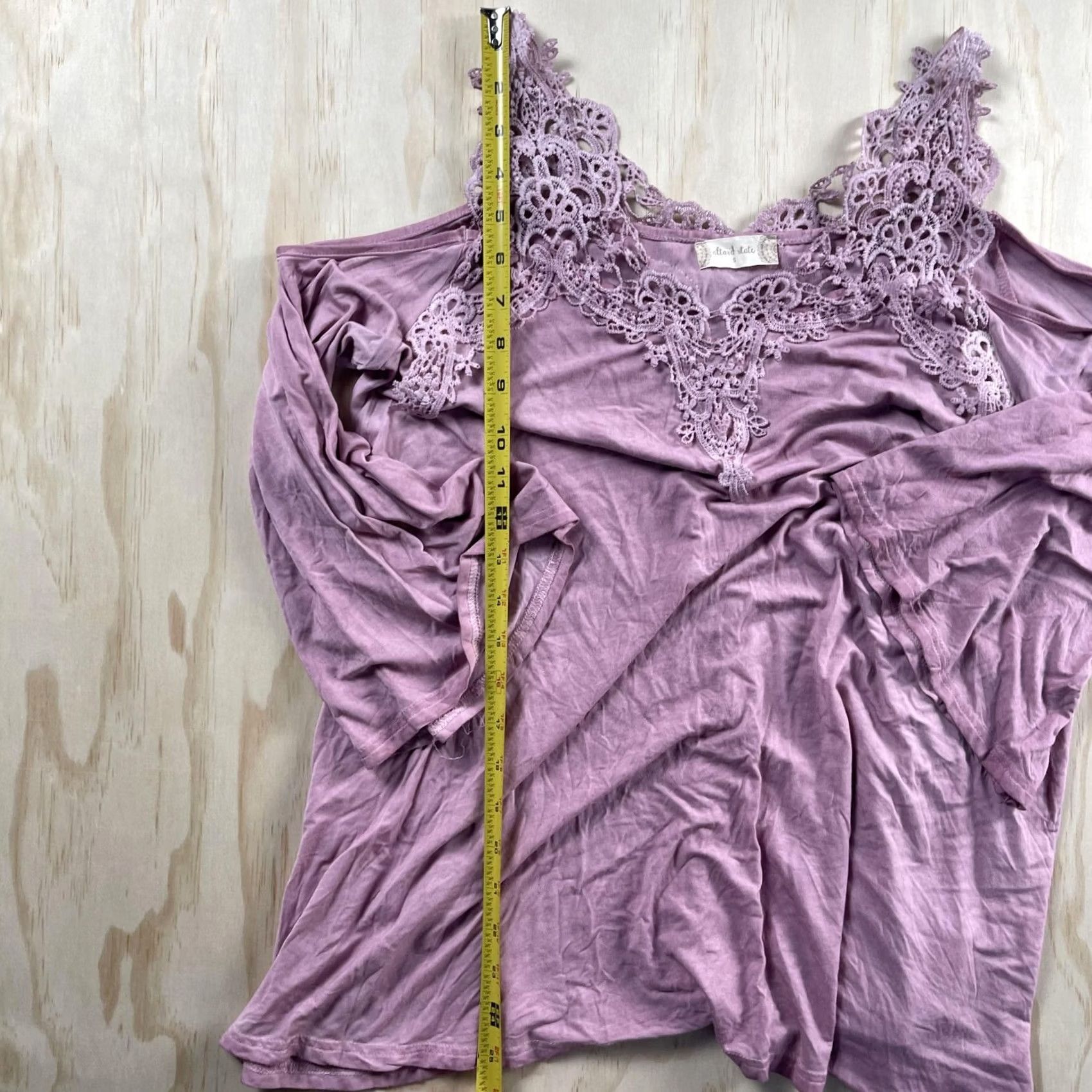 Vintage Altar'd State Purple Crochet Lace V Neck Tunic Top Boho Womens Small Size S / US 4 / IT 40 - 3 Thumbnail