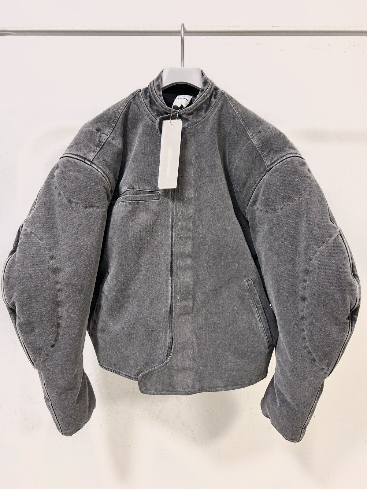 image of Greg Ross Puffy Sleeves Jacket in Grey, Men's (Size Medium)