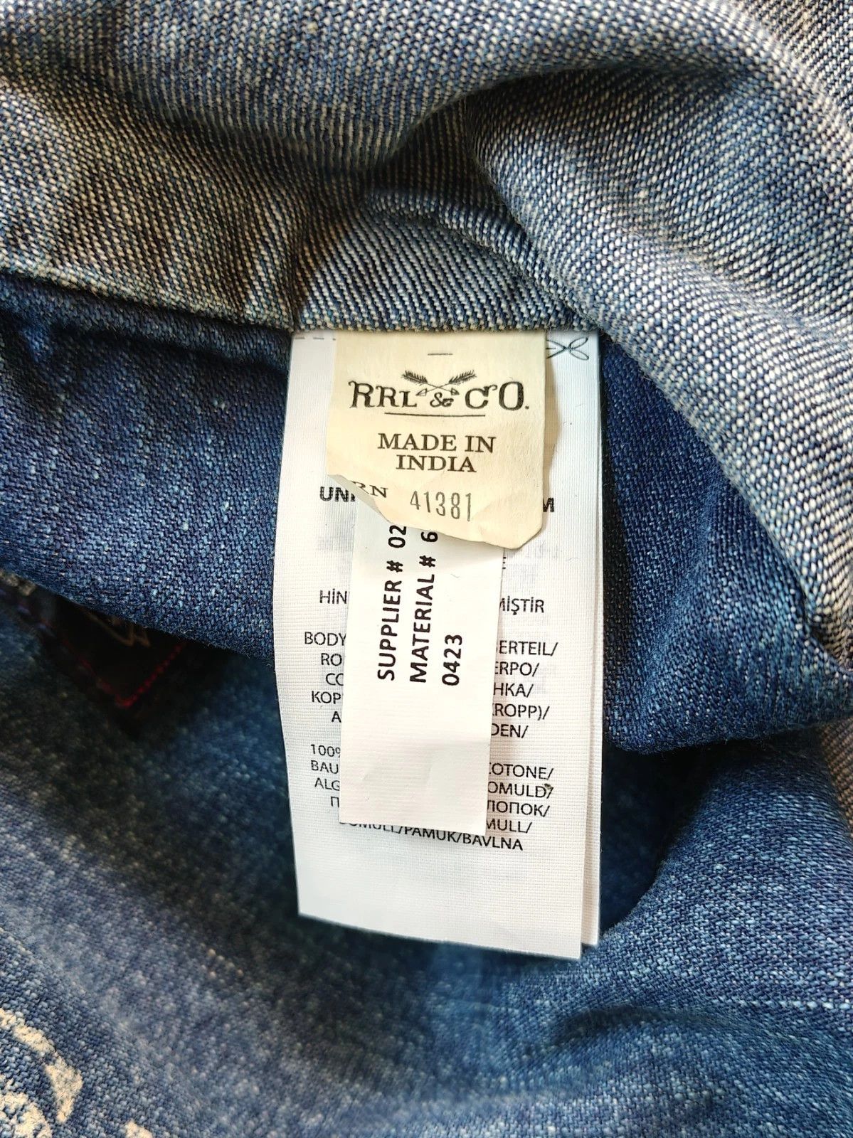 RRL Ralph Lauren Double RL Cotton Denim Apron FTP 1203 Size ONE SIZE - 8 Thumbnail