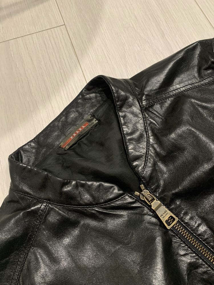 Prada Prada Vintage Leather Jacket art. 148271 Size S / US 4 / IT 40 - 3 Thumbnail