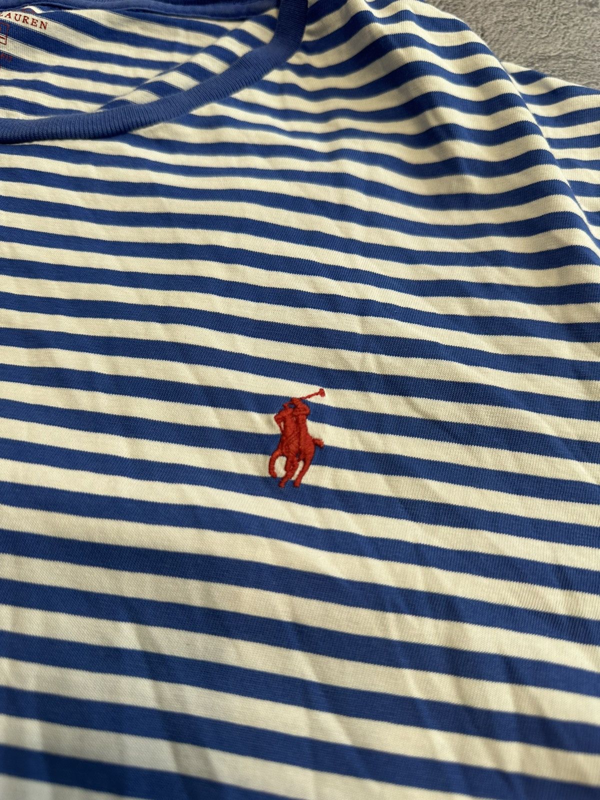 Polo Ralph Lauren 🦕 Polo Ralph Lauren Stripe Cotton T-Shirt Size US XXL / EU 58 / 5 - 2 Thumbnail