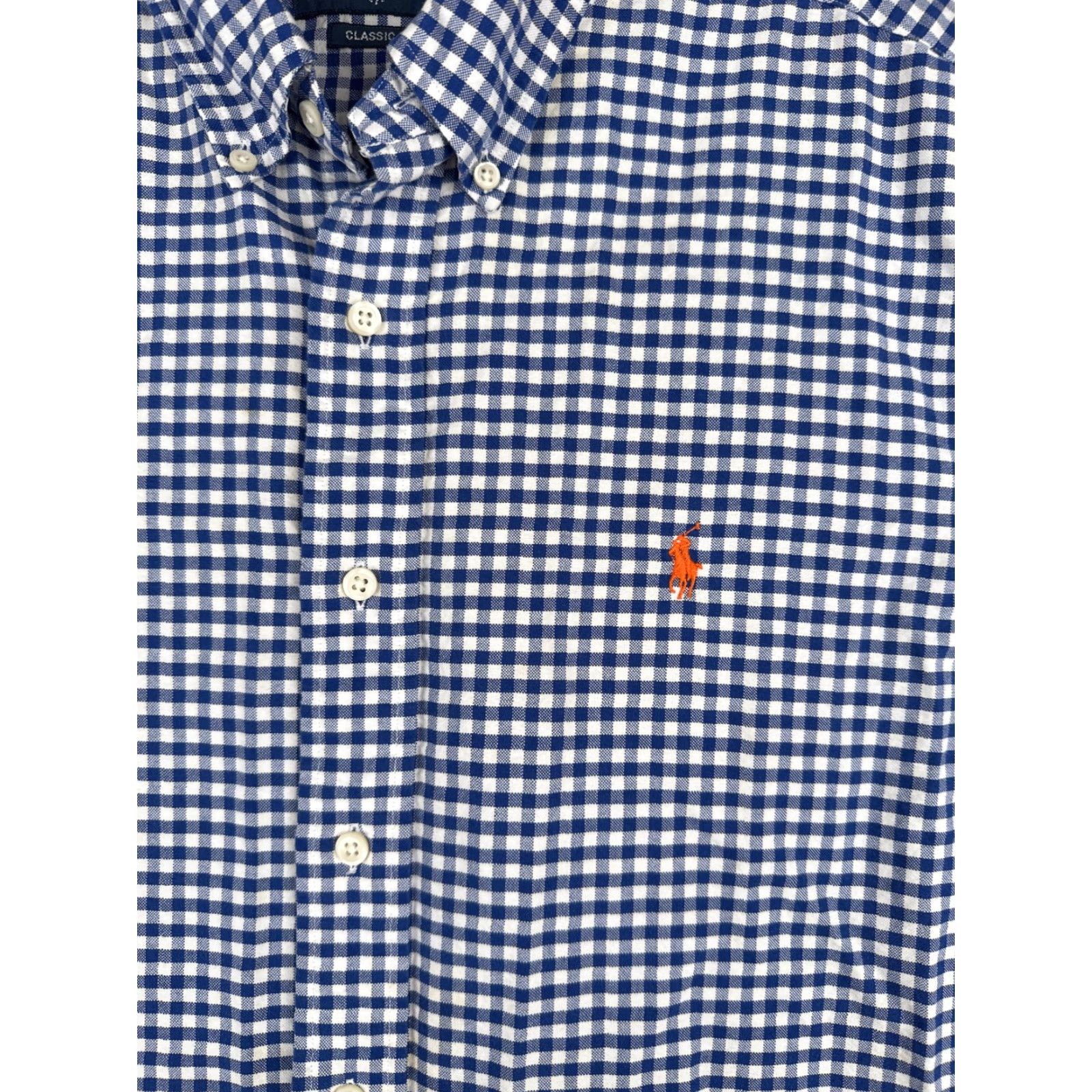 Polo Ralph Lauren VINTAGE Polo Ralph Lauren Shirt Men L Blue Plaid Button-Up Long Sleeve Cotton Regular Chest 44" All Seasons Mens Size US L / EU 52-54 / 3 - 6 Thumbnail