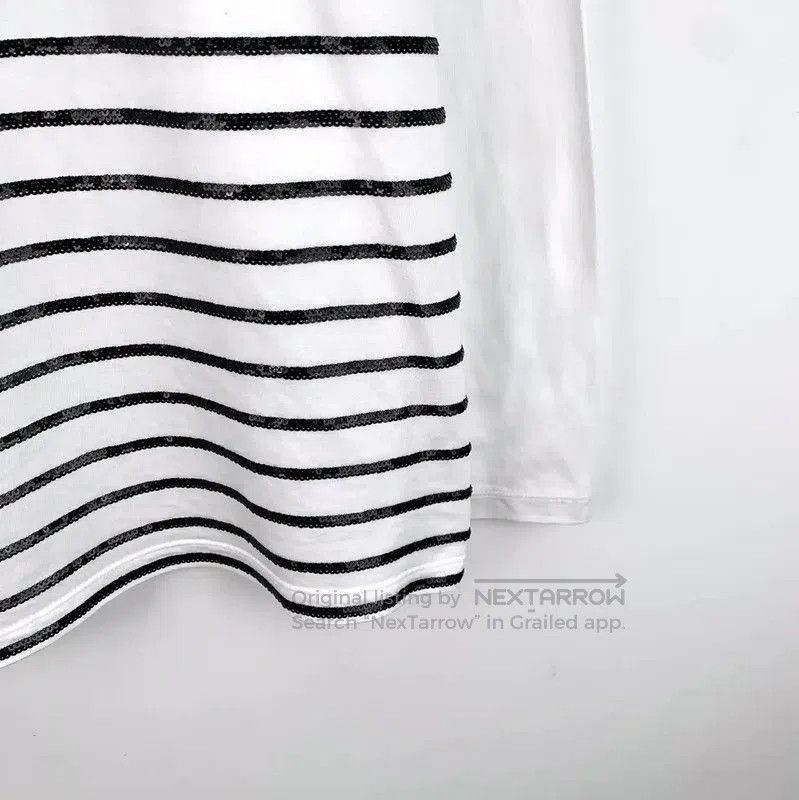 Miu Miu Miu Miu White Striped Cotton T-shirt . Size S / US 4 / IT 40 - 4 Thumbnail