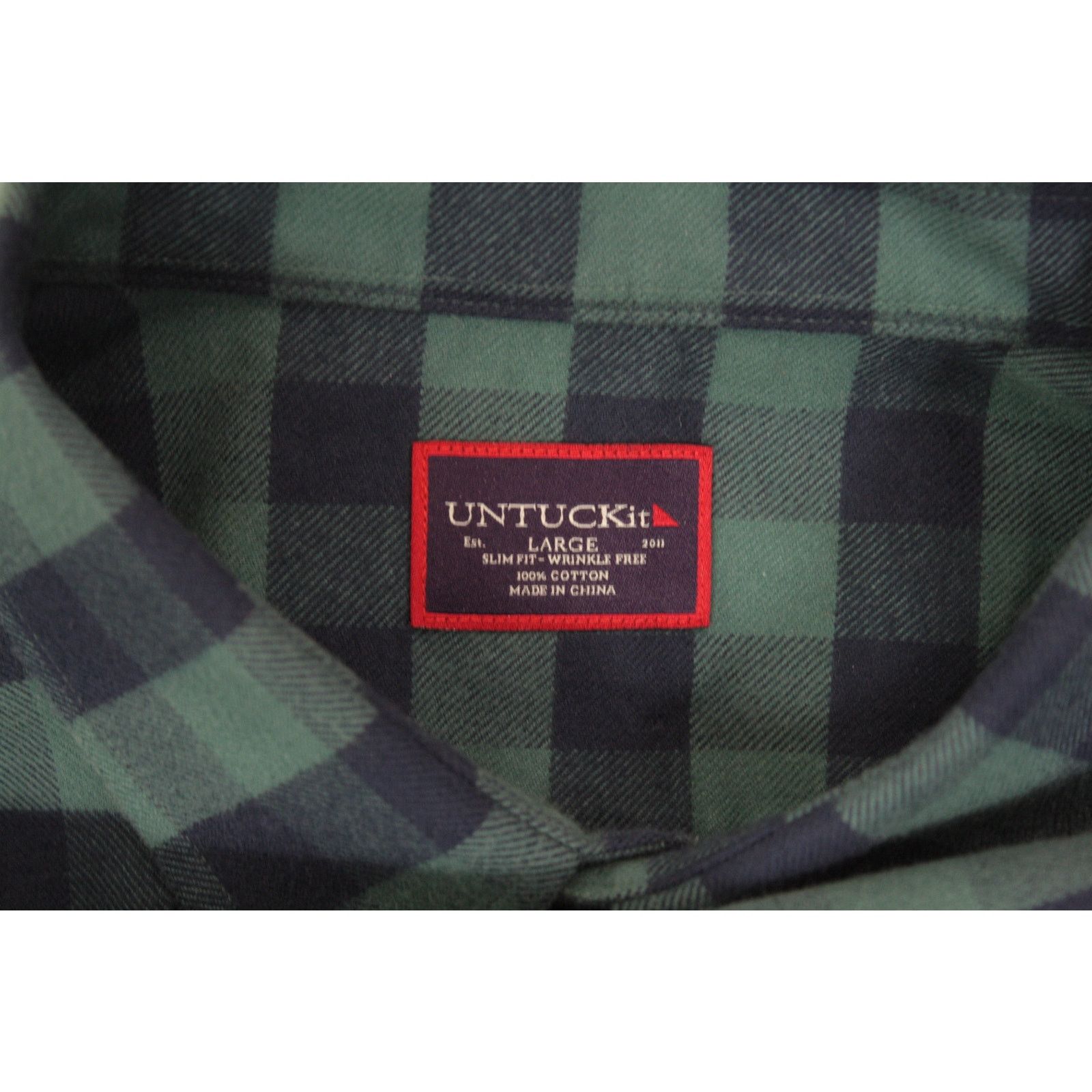 UNTUCKit UNTUCKit Flannel Shirt Mens L Blue Buffalo Plaid Slim Fit Size US L / EU 52-54 / 3 - 7 Thumbnail