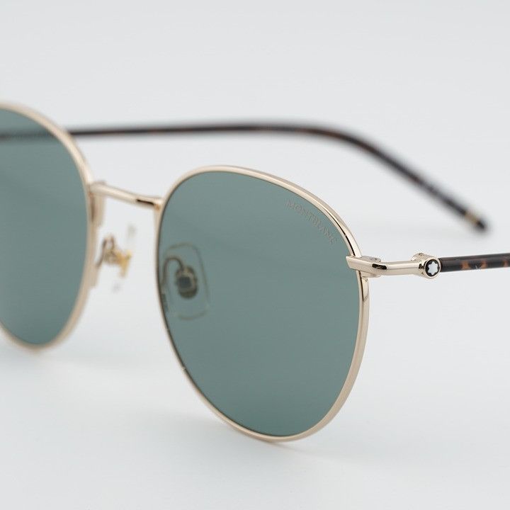 Montblanc Montblanc MB0343SA 002 Sunglasses Gold Round Frame Size ONE SIZE - 3 Thumbnail