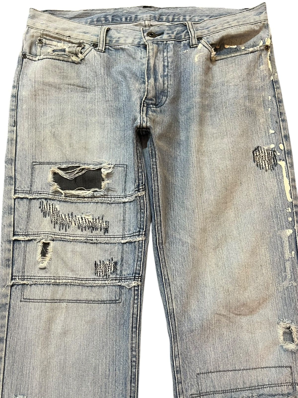 POST ARCHIVE FACTION (PAF) Vintage Rupert Edge Low Rise Flare Sashiko Denim Size US 34 / EU 50 - 2 Thumbnail