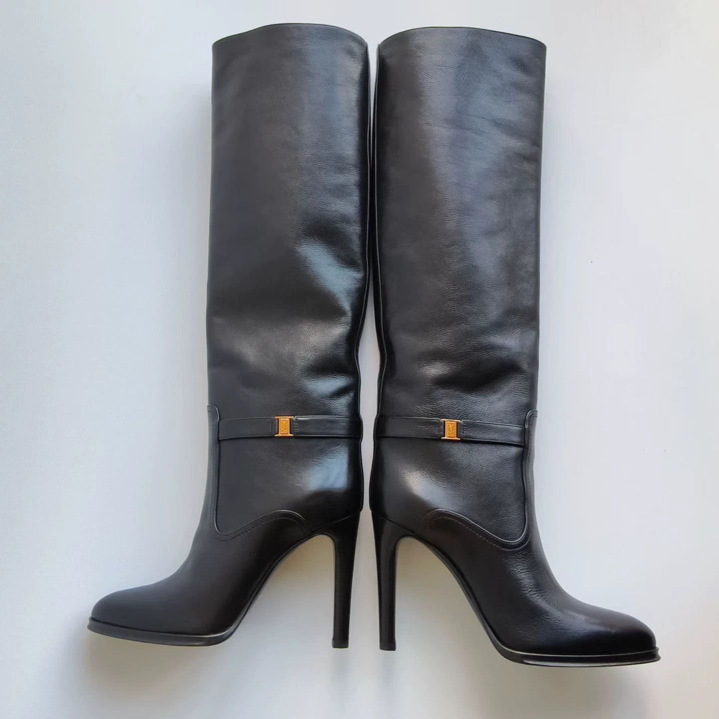 Saint Laurent Paris SAINT LAURENT Diane Leather Metal Buckle High Boots Size US 6 / IT 36 - 3 Thumbnail
