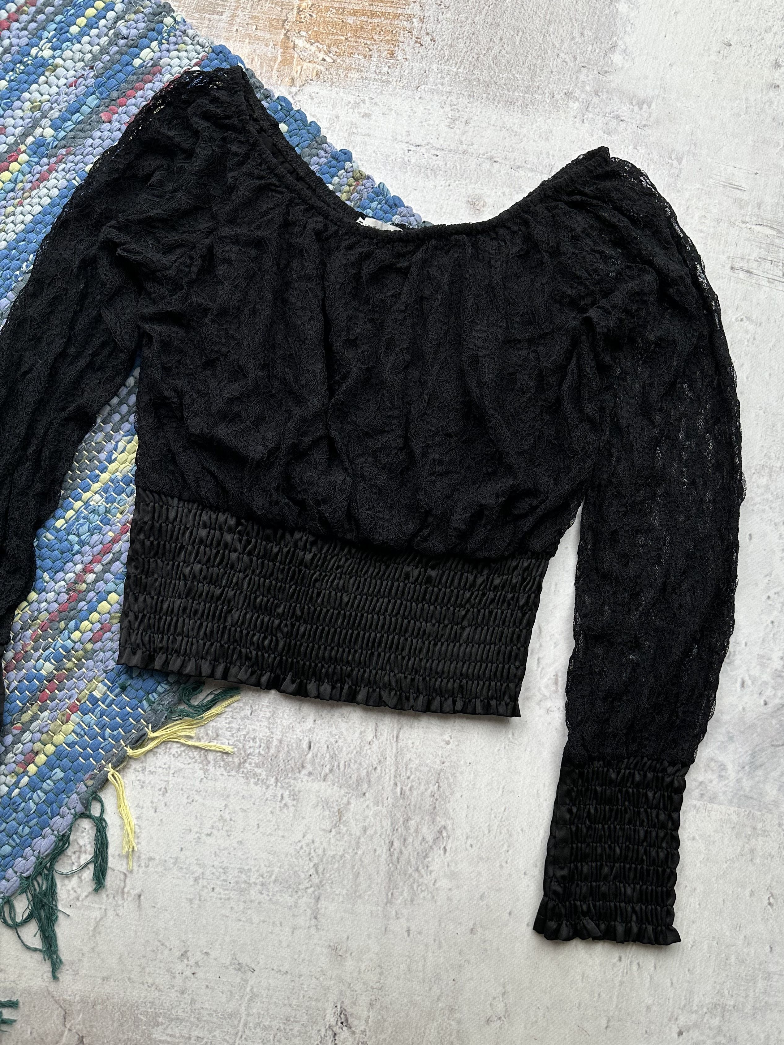 Vintage Vintage Lace Cropped Blouse A139(249) Size S / US 4 / IT 40 - 3 Thumbnail