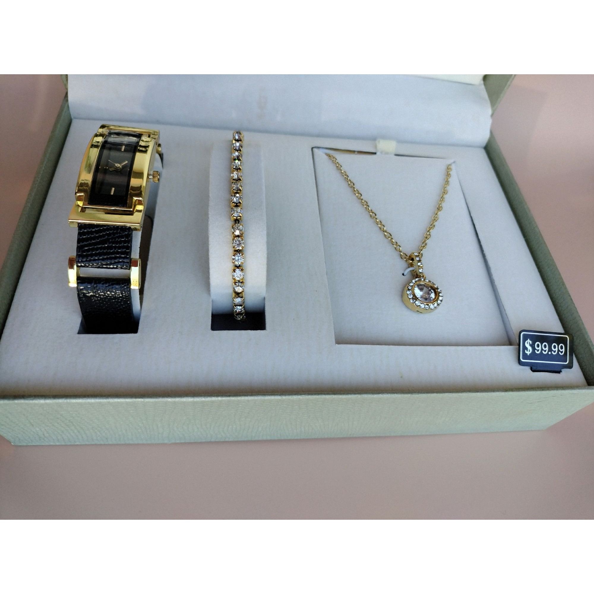 Vintage Cote D Azur Jewelry Set Watch Bracelet Necklace Gift Box Wom Size ONE SIZE - 13 Thumbnail