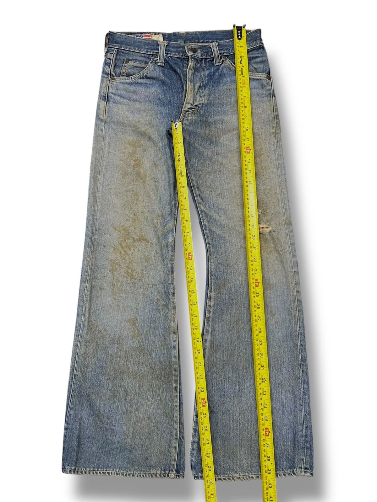 Japanese Brand Flared Vintage 80s Bobson Japan - Faded Mud Wash, Distressed Size US 29 - 16 Thumbnail