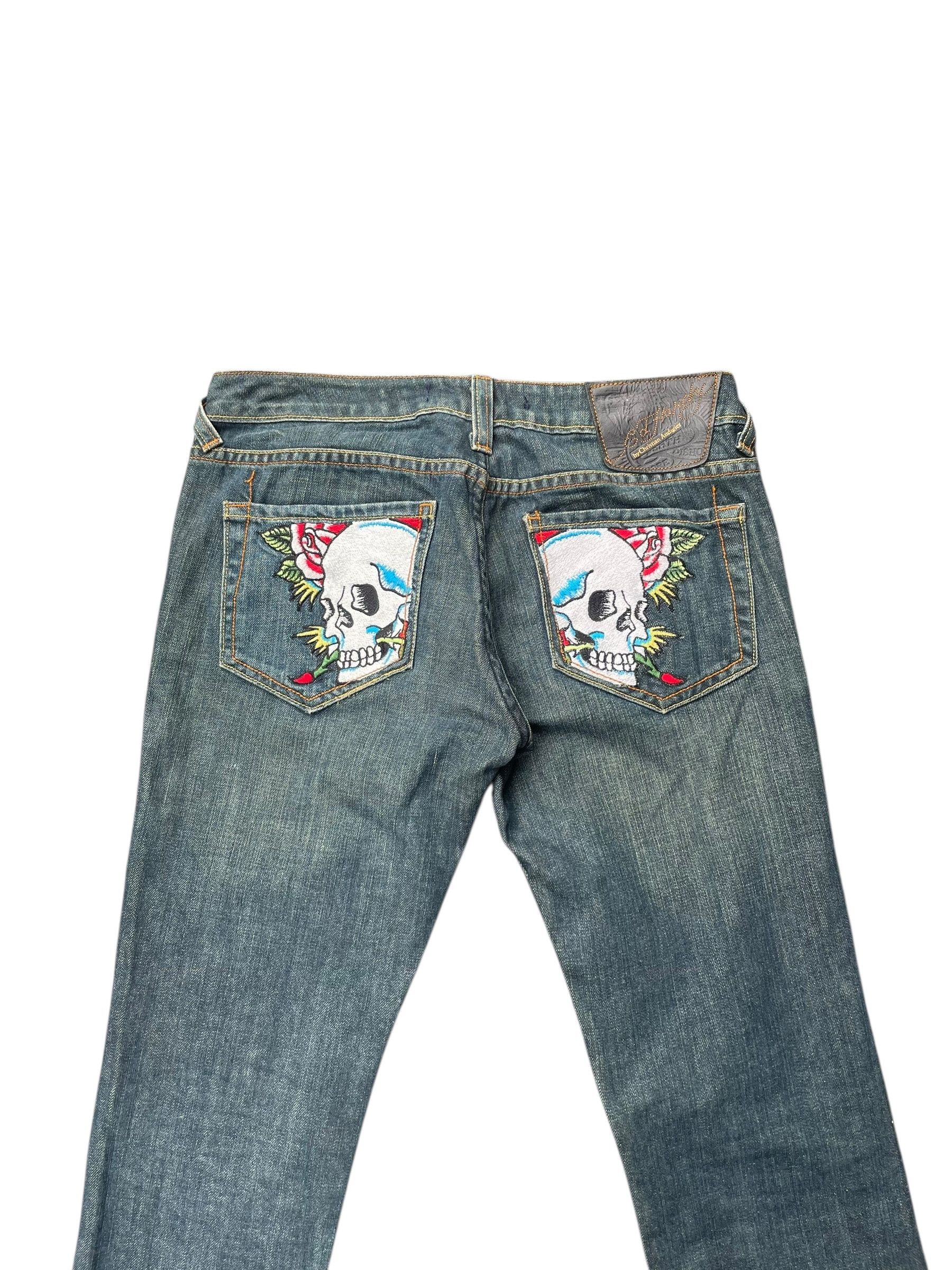 Ed Hardy Ed Hardy by Christian Audiger Skull Emboiderey Denim Size 30" / US 8 / IT 44 - 5 Thumbnail