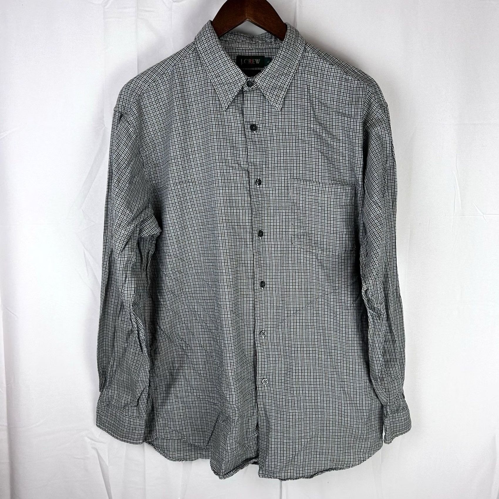 J.Crew VINTAGE J.CREW Shirt Men Large Blue Black Plaid Oarsman Button Up Preppy Size US L / EU 52-54 / 3 - 2 Thumbnail