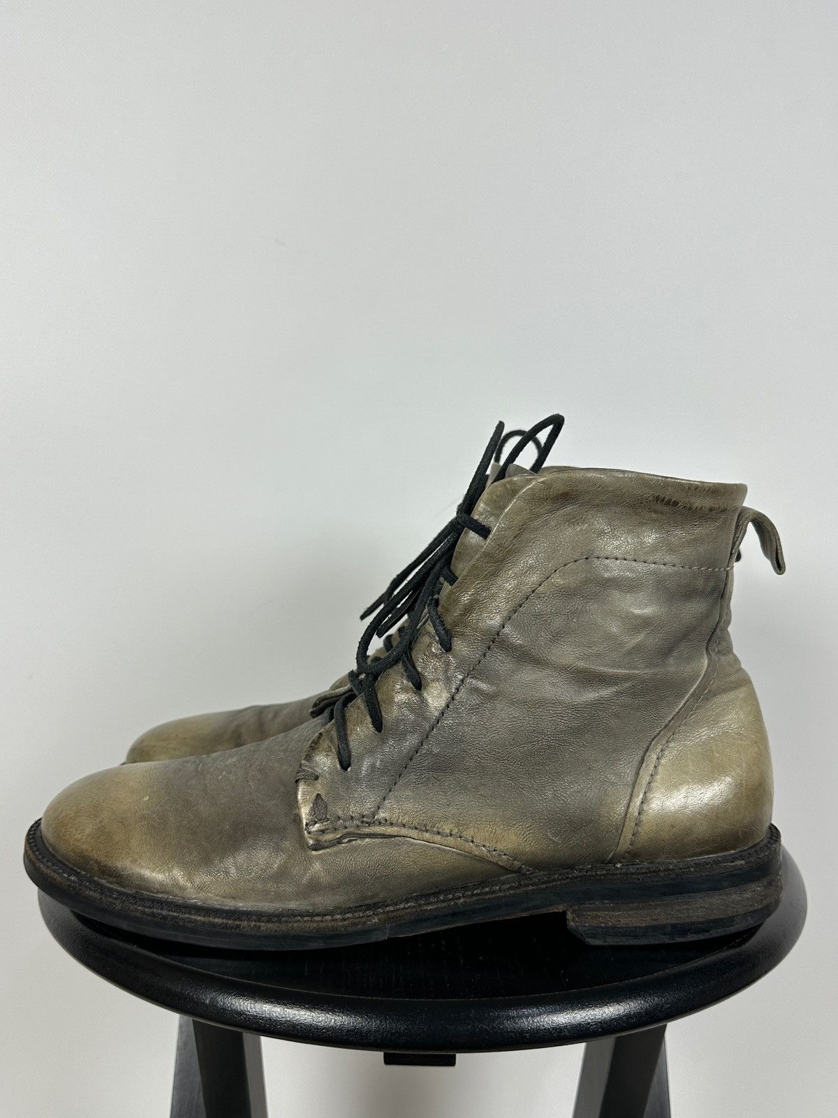 A.S.98 A.S.98 Distressed Leather Lace Up Ankle Boots Guidi Style Size US 10 / EU 43 - 2 Thumbnail
