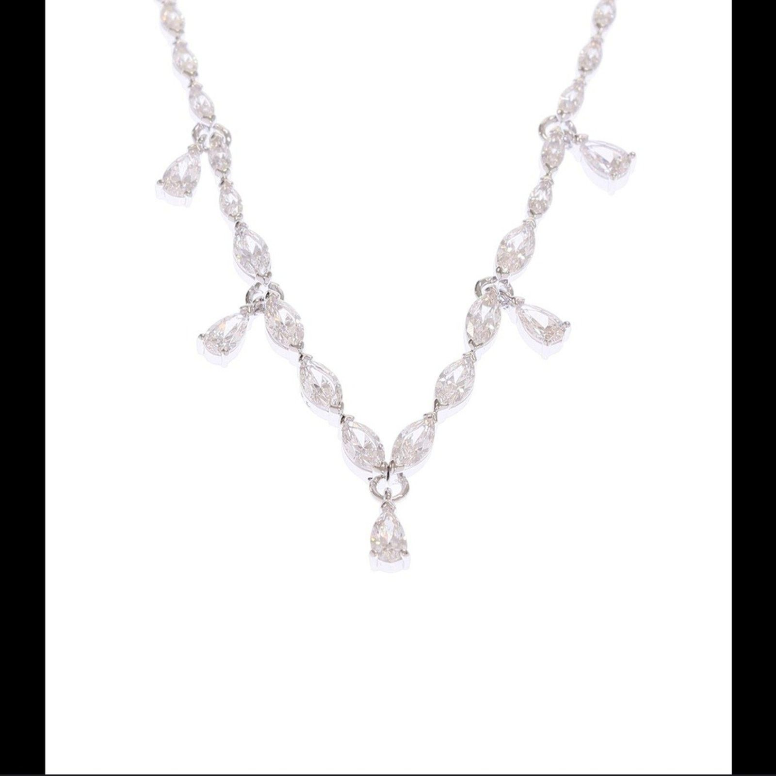 Swarovski Swarovski Crystal Louison Necklace Small White Rhodium Size ONE SIZE - 1 Thumbnail