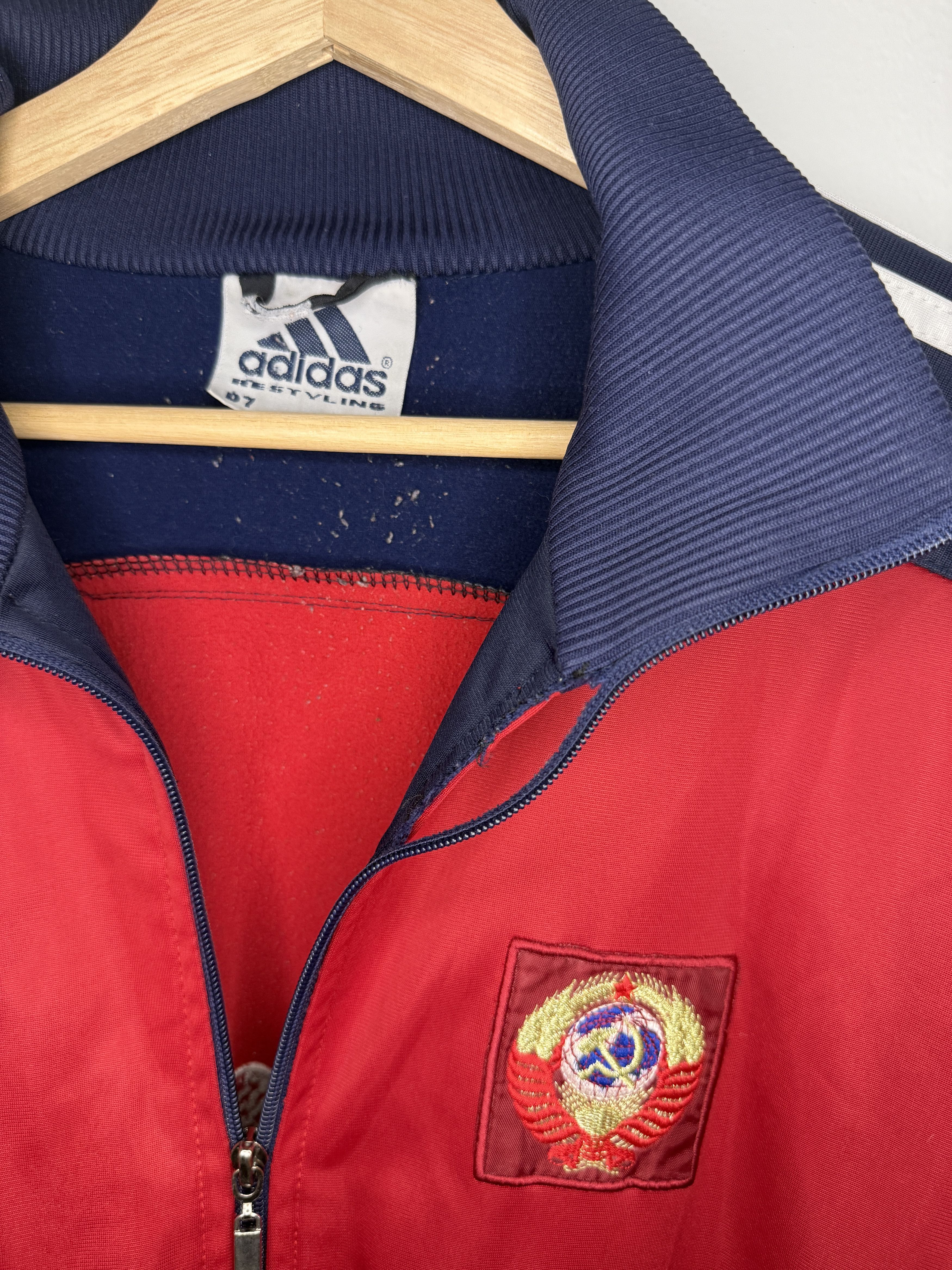 Adidas Vintage 80s Soviet CCCP Adidas Gymnastics Jacket L USSR Size US L / EU 52-54 / 3 - 3 Thumbnail