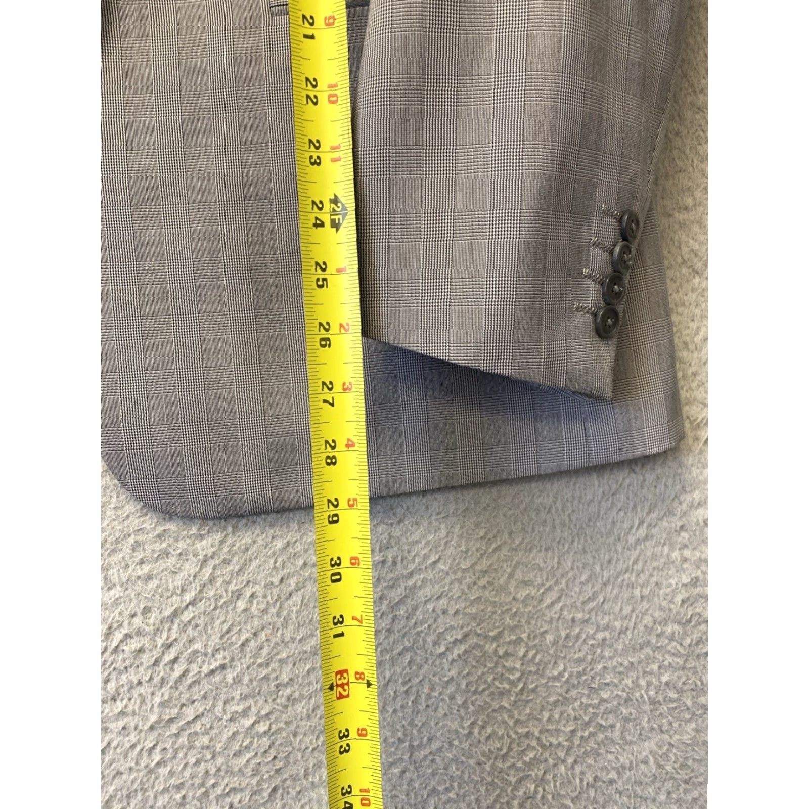Vintage Circola Moda 2 Piece Suit Glenn Plaid Gray Mens 44R 38W Formal Wedding Milano Deluxe Microtech Size 44R - 5 Thumbnail