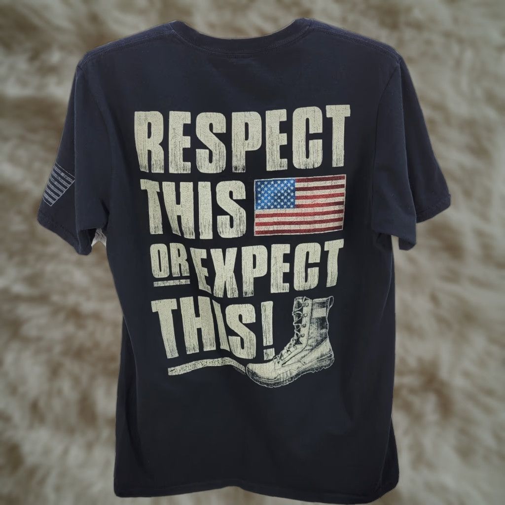 Vintage Buck Wear Respect This or Expect this 2016 T-Shirt Black S Mens Crew Neck Short Sleeve Graphic Tee Size US S / EU 44-46 / 1 - 1 Thumbnail