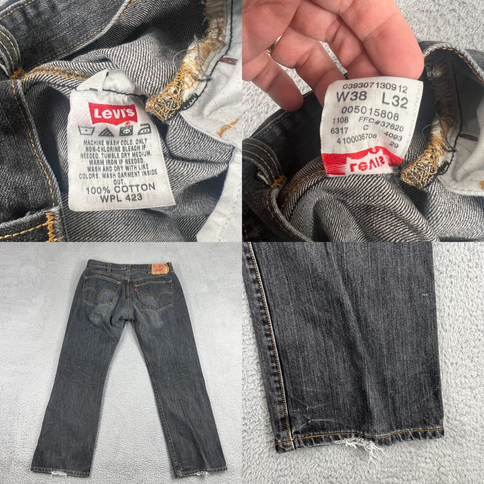 Levi's VINTAGE Levi's 501 Jeans Men 36x30 Dark Denim Straight Fit USA 90s Size US 38 / EU 54 - 8 Thumbnail