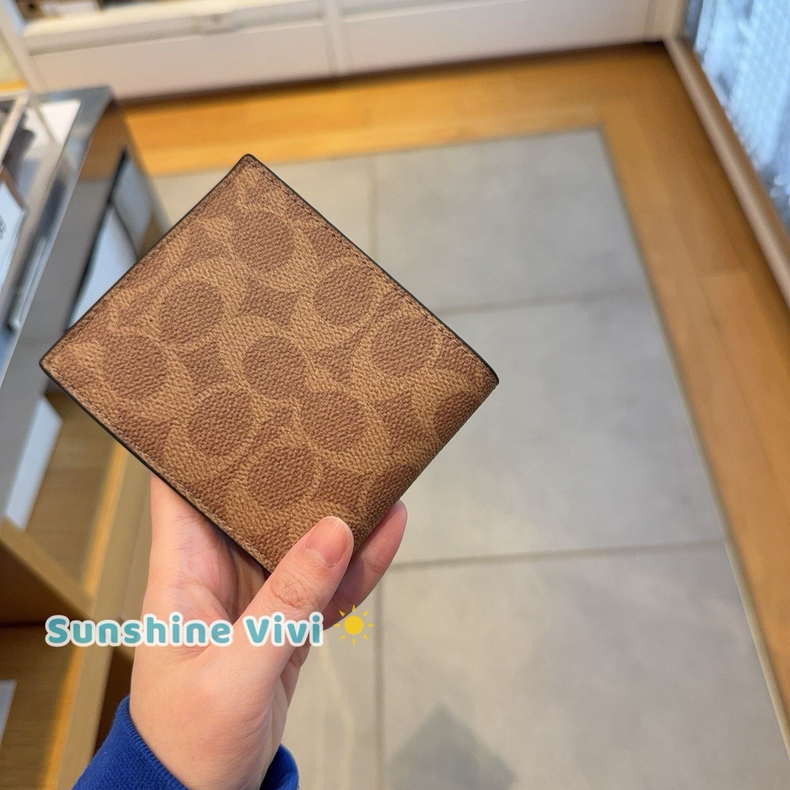 Coach NWT Coach Men Id Billfold Wallet Signature CY394 TAN/BLACK Size ONE SIZE - 3 Thumbnail