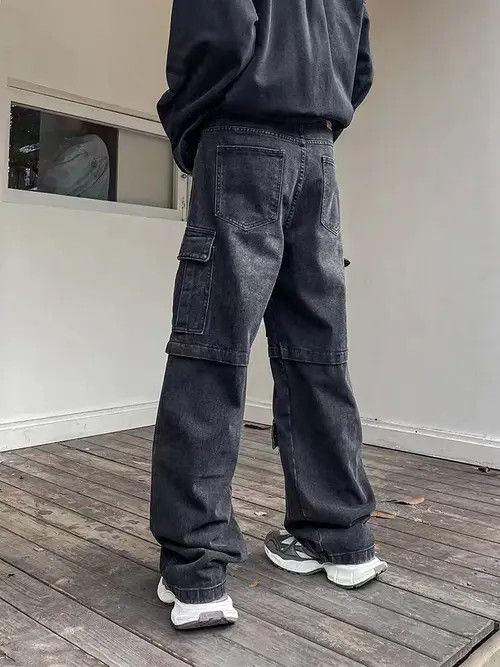VIBE Retro washed heavy duty functional multi-pocket work jeans Size US 32 / EU 48 - 4 Thumbnail