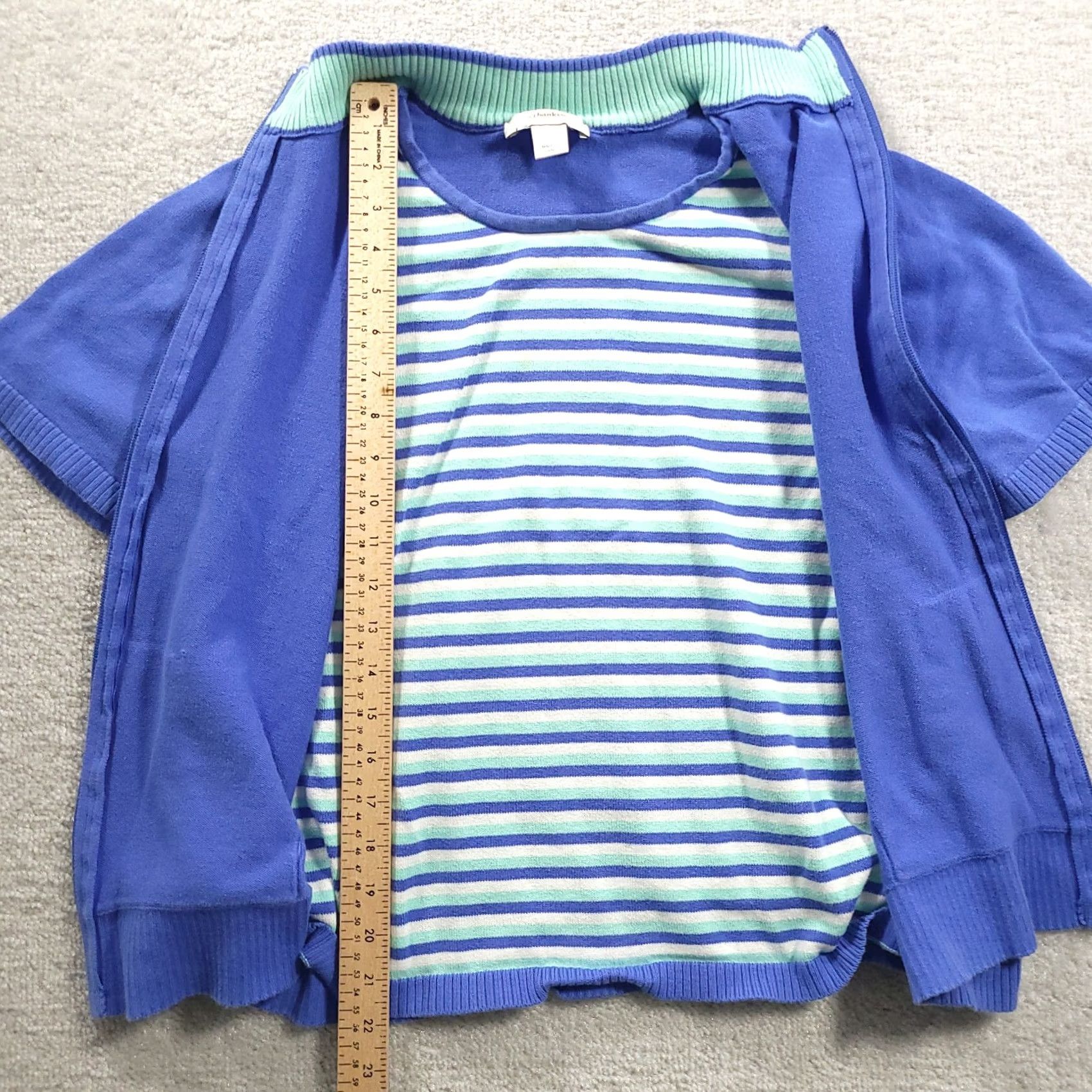 Vintage Christopher & Banks Womens 0X Blue Knit Sweater Mock Layer Zip Up Tank Jacket Variety Size XL / US 12-14 / IT 48-50 - 5 Thumbnail