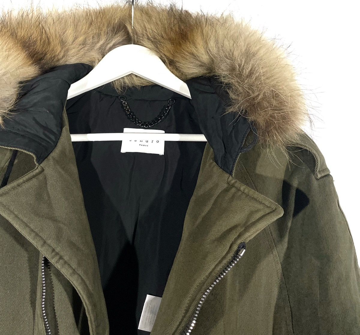 Sandro Sandro Paris Women Denim Green Fur Opium Jacket Size S Size S / US 4 / IT 40 - 6 Thumbnail