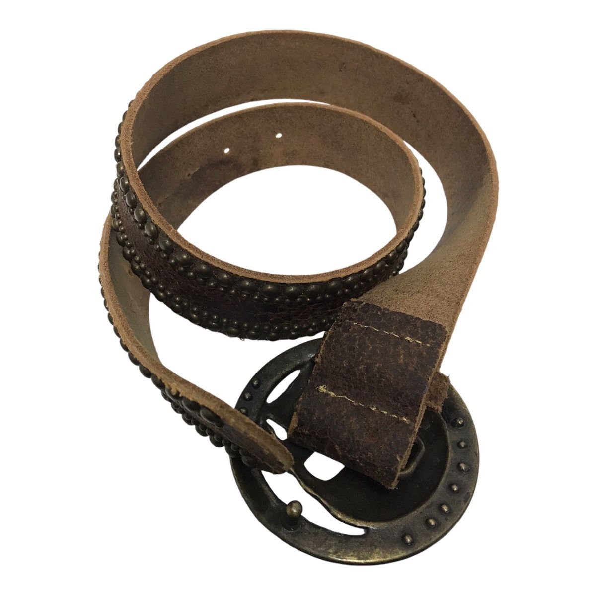 Hysteric Glamour × If Six Was Nine × Japanese Brand Skull Diamond Studded Brown Leather Belt Size ONE SIZE - 5 Thumbnail