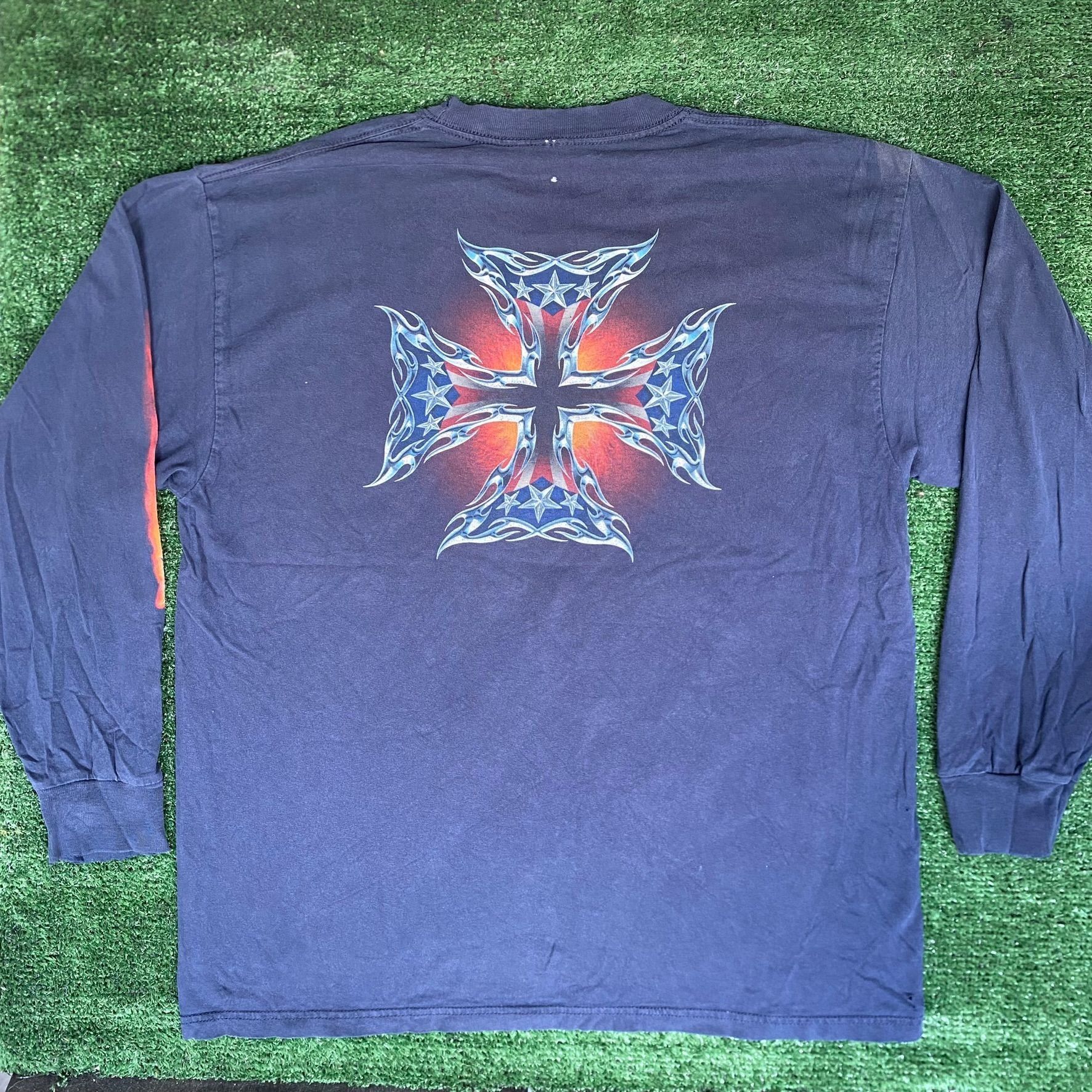 No Fear Vintage 90s No Fear Shirt Punk Cross Long Sleeve Gothic Tee Size US XL / EU 56 / 4 - 6 Thumbnail