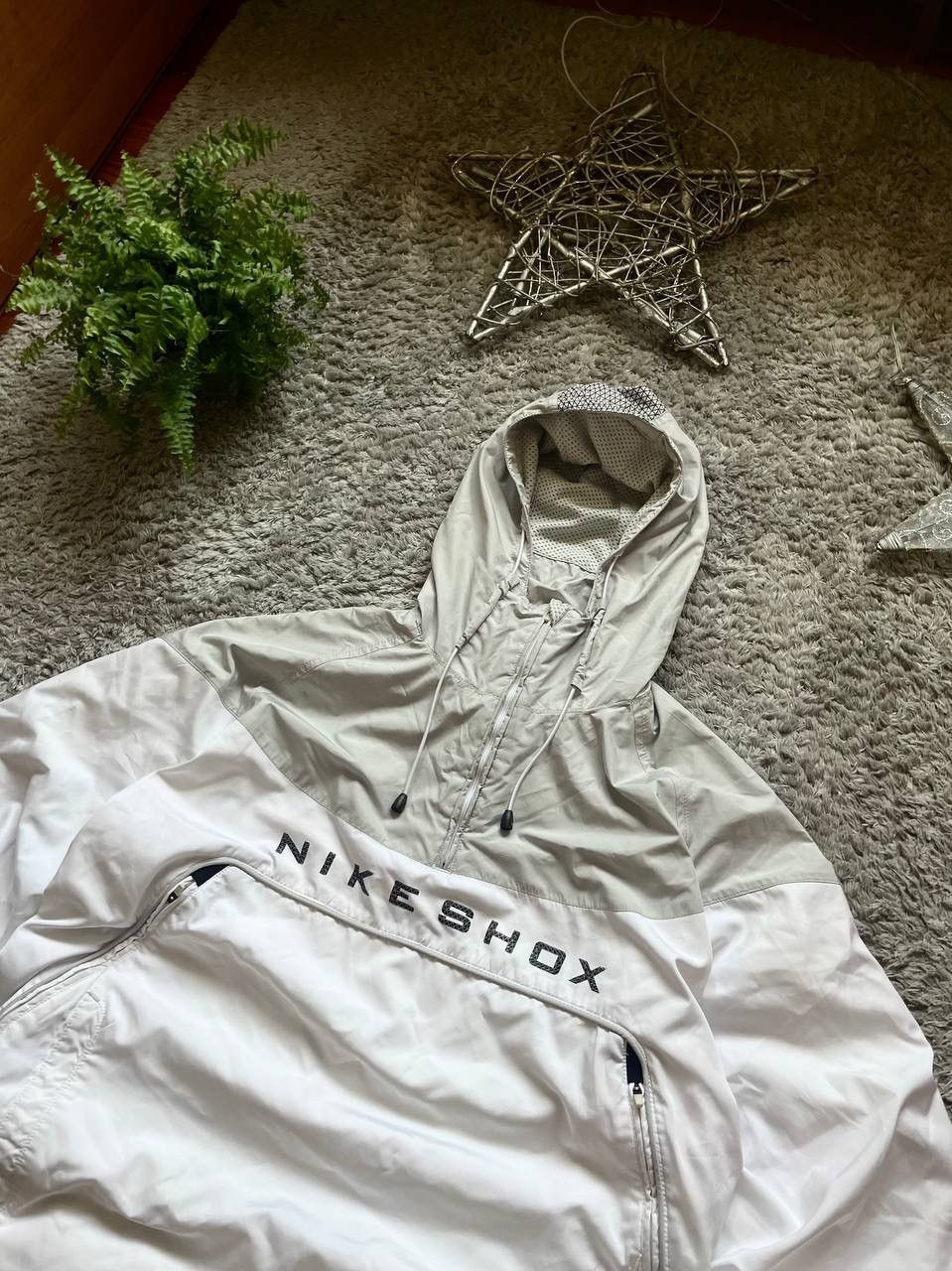Nike × Vintage 00s Nike Shox Big Logo Anorak Jacket Big Logo Swoosh Drill Size US XL / EU 56 / 4 - 3 Thumbnail