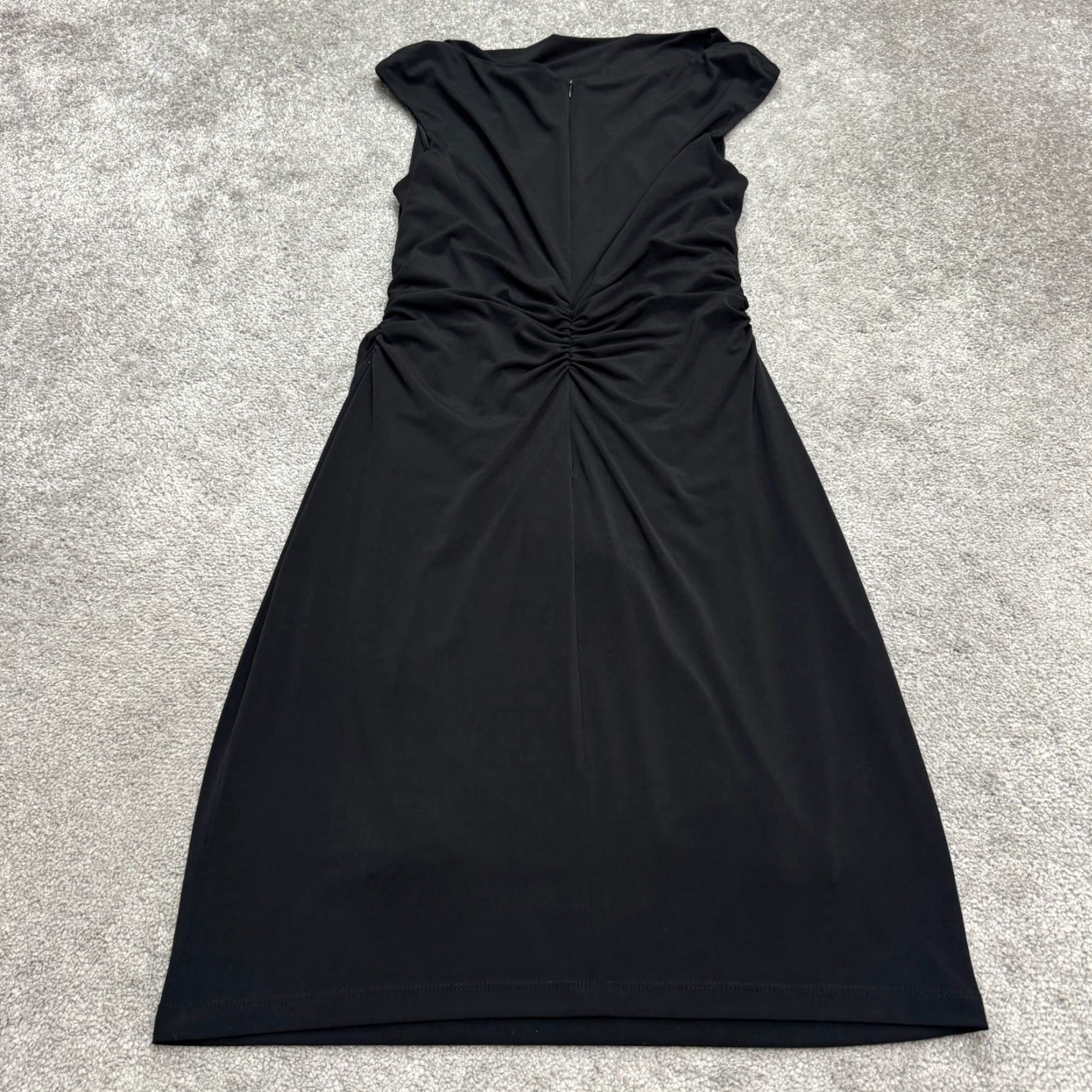 Vintage David Meister Dress Womens 12 Black NWT Ruched Knee Length Sheath Vintage 90s Workwear Size XL / US 12-14 / IT 48-50 - 2 Thumbnail
