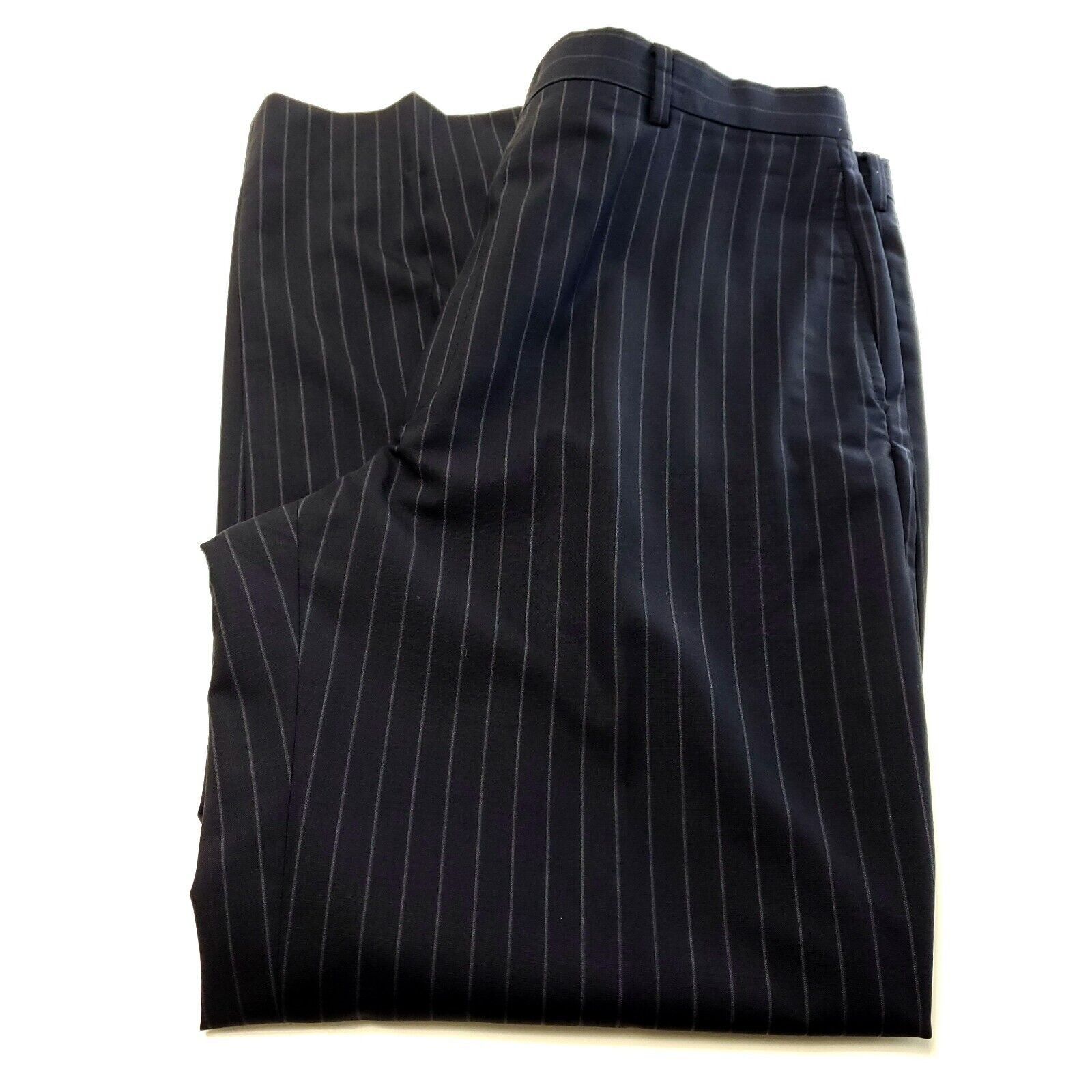Tommy Hilfiger Tommy Hilfiger Wool 3 Button 2 Piece Suit 40R Blue Striped 3 Size 40R - 3 Thumbnail
