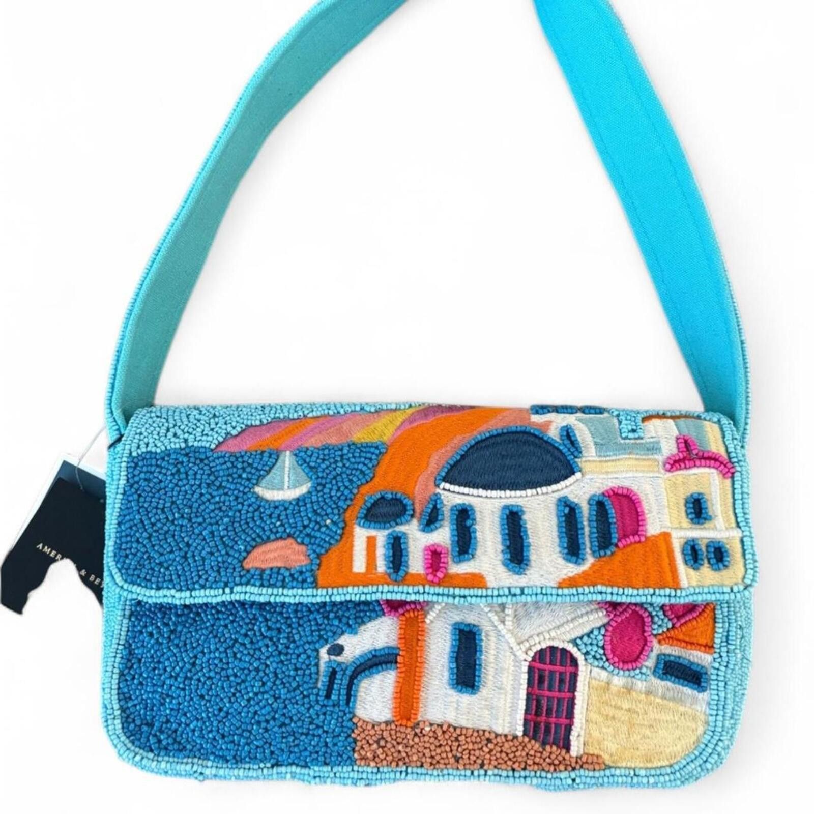 Marsell TikTok Viral Greece Portofino Ocean Blue Beaded Bag Size ONE SIZE - 2 Thumbnail