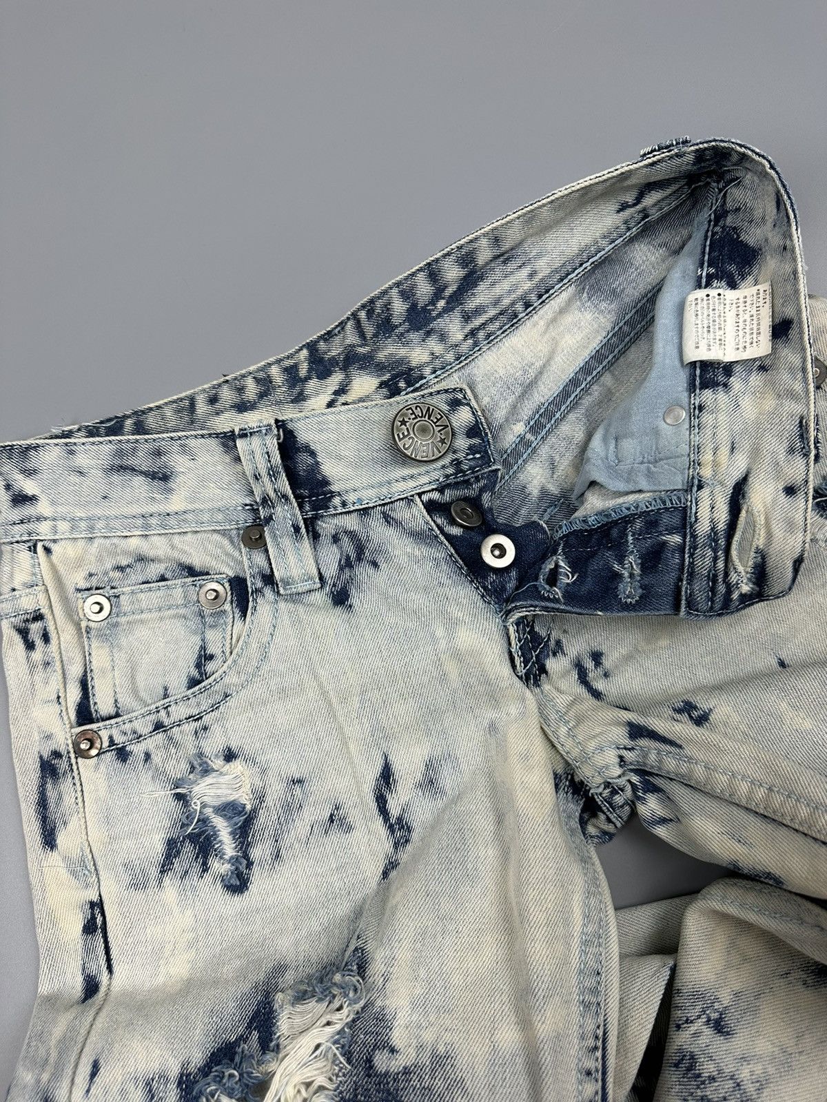 If Six Was Nine × Le Grande Bleu (L.G.B.) Distressed Vintage Vence Freak Acid Washed Denim Size US 28 / EU 44 - 10 Thumbnail