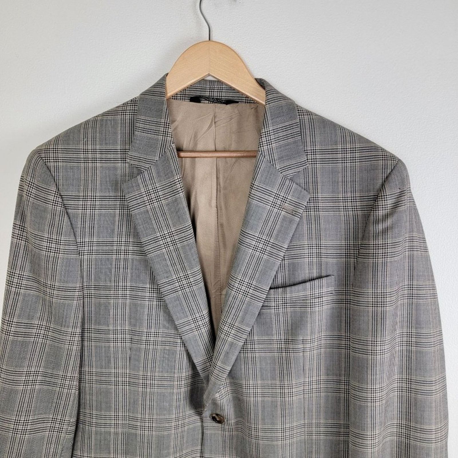 Jos. A. Bank Jos. A Bank Mens Wool Plaid Suit Blazer Sportcoat size 44L Size 44L - 6 Thumbnail
