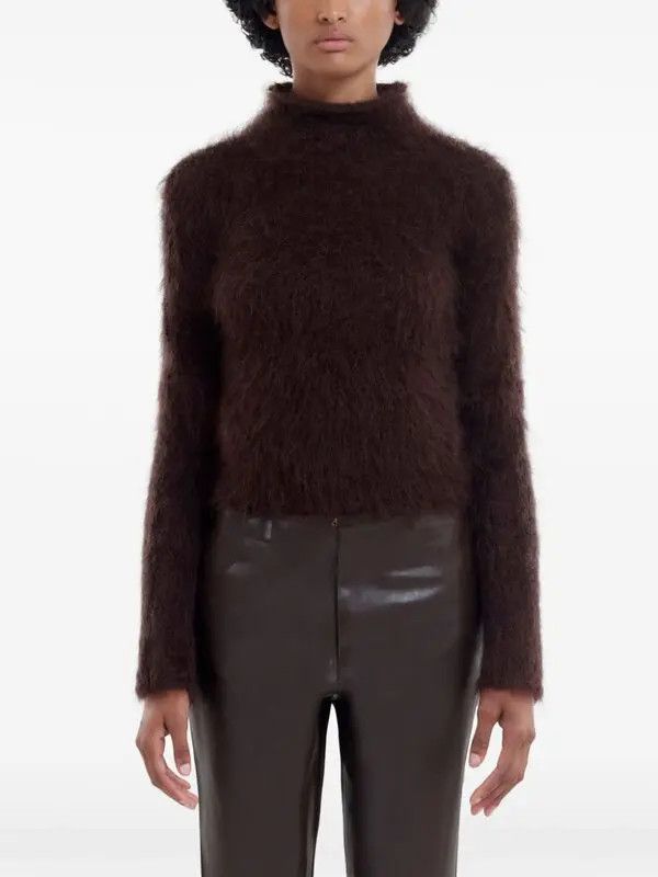 Marni o1w1db11125 Brushed Mohair-Blend Sweater in Brown Size L / US 10 / IT 46 - 1 Thumbnail