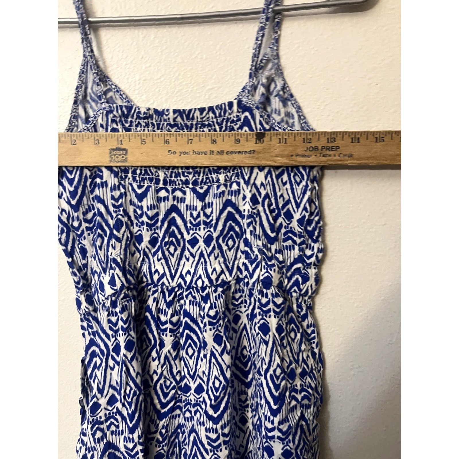 American Eagle Outfitters VINTAGE American Eagle Outfitters Romper Womens XS Blue Bohemian Geometric Spaghetti Straps Adjustable One-Piece Size 26" / US 2 / IT 38 - 5 Thumbnail