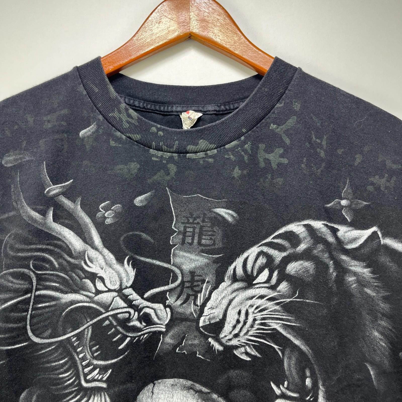 Vintage Vintage Y2K Dragon Tiger Skull Skater T Shirt 2XL Faded Size US XXL / EU 58 / 5 - 3 Thumbnail