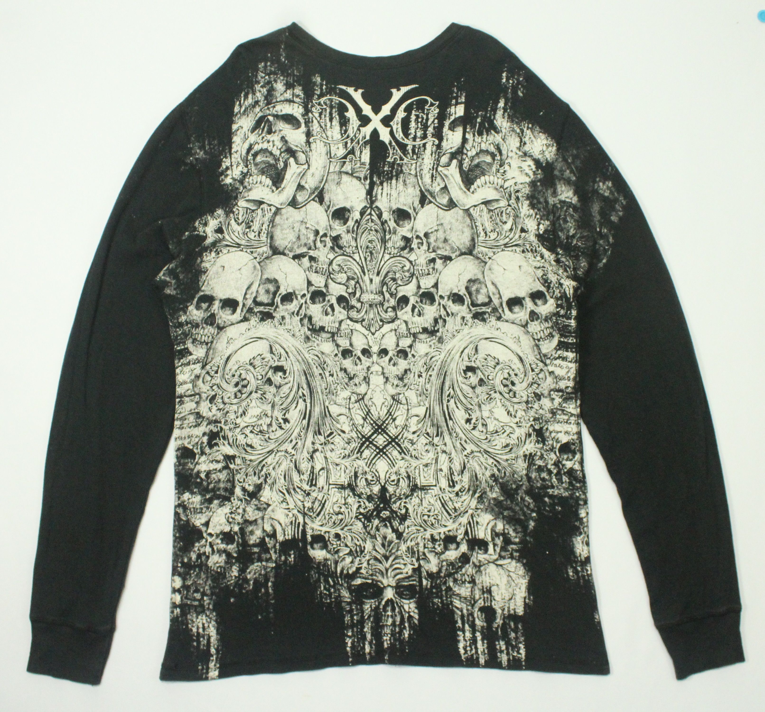Vintage EXTREME COUTURE Shirt Skull Thermal Graphic Taatoo Size US XXL / EU 58 / 5 - 11 Thumbnail