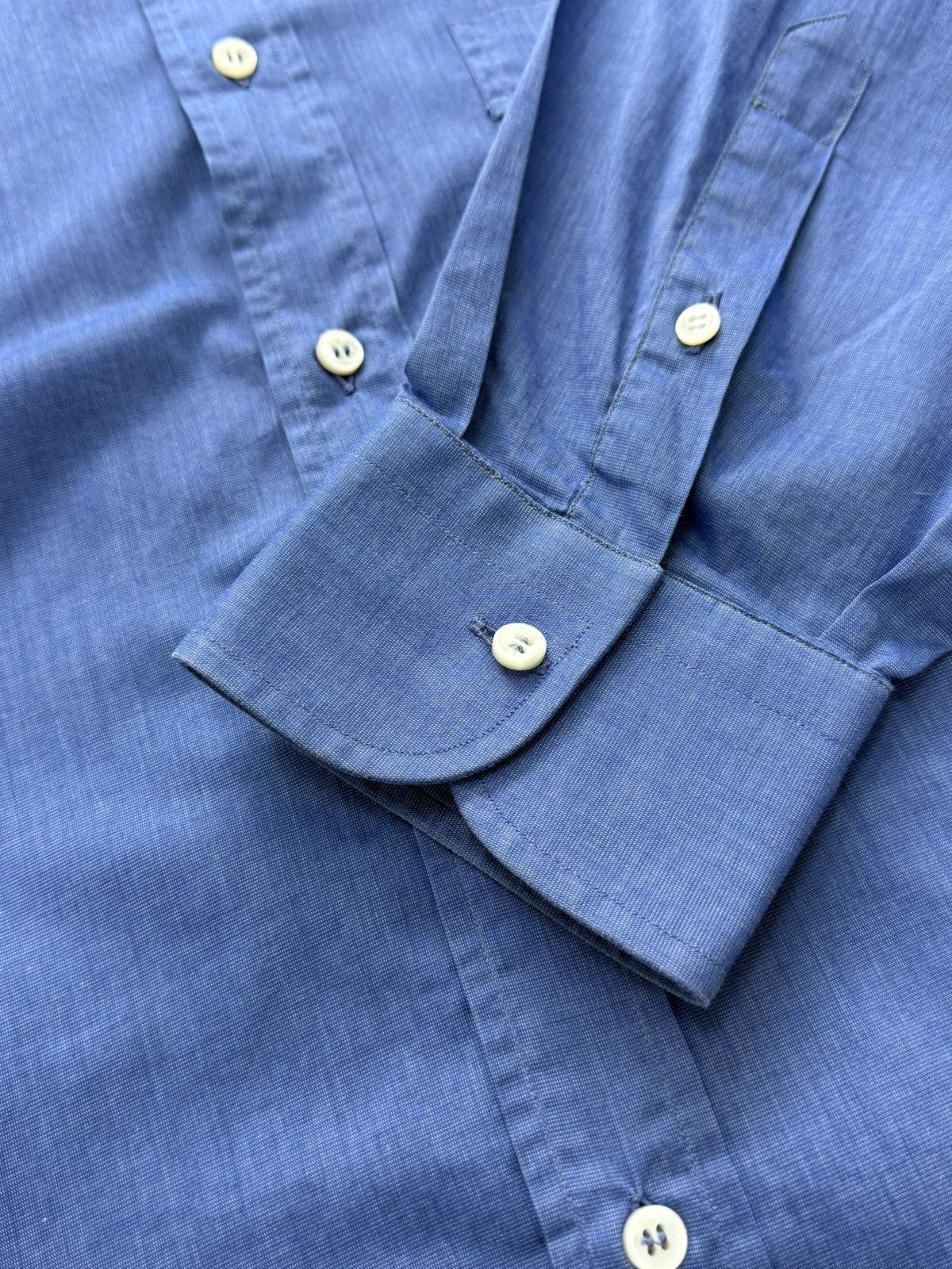 Brioni Brioni Blue Cotton Button Up Shirt Size US XL / EU 56 / 4 - 9 Thumbnail