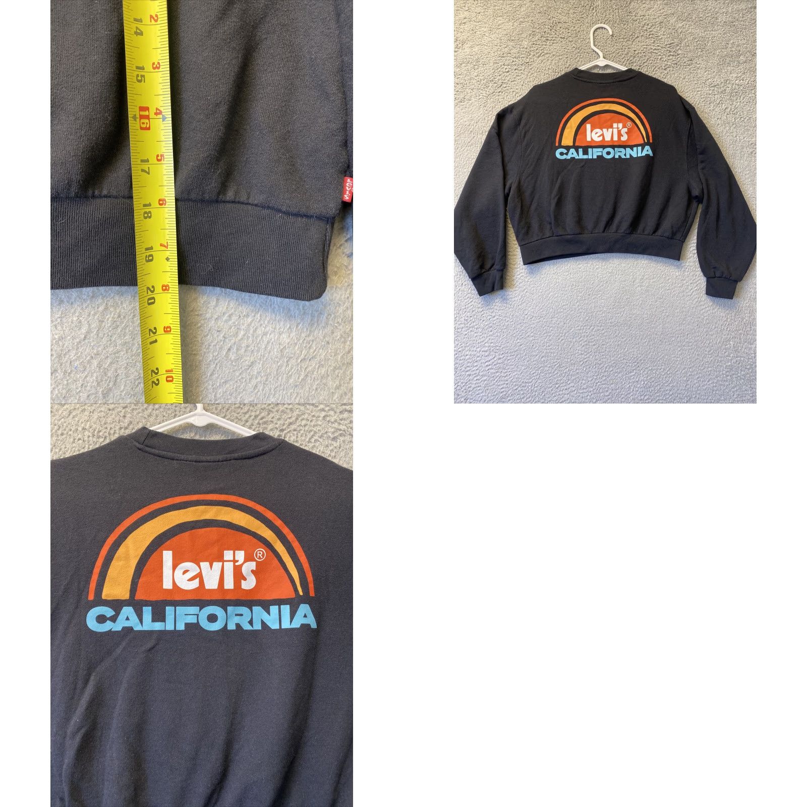 Vintage Levi's Womens Sweatshirt Size Small Black Pullover Long Sleeve Logo Activewear Size S / US 4 / IT 40 - 8 Thumbnail