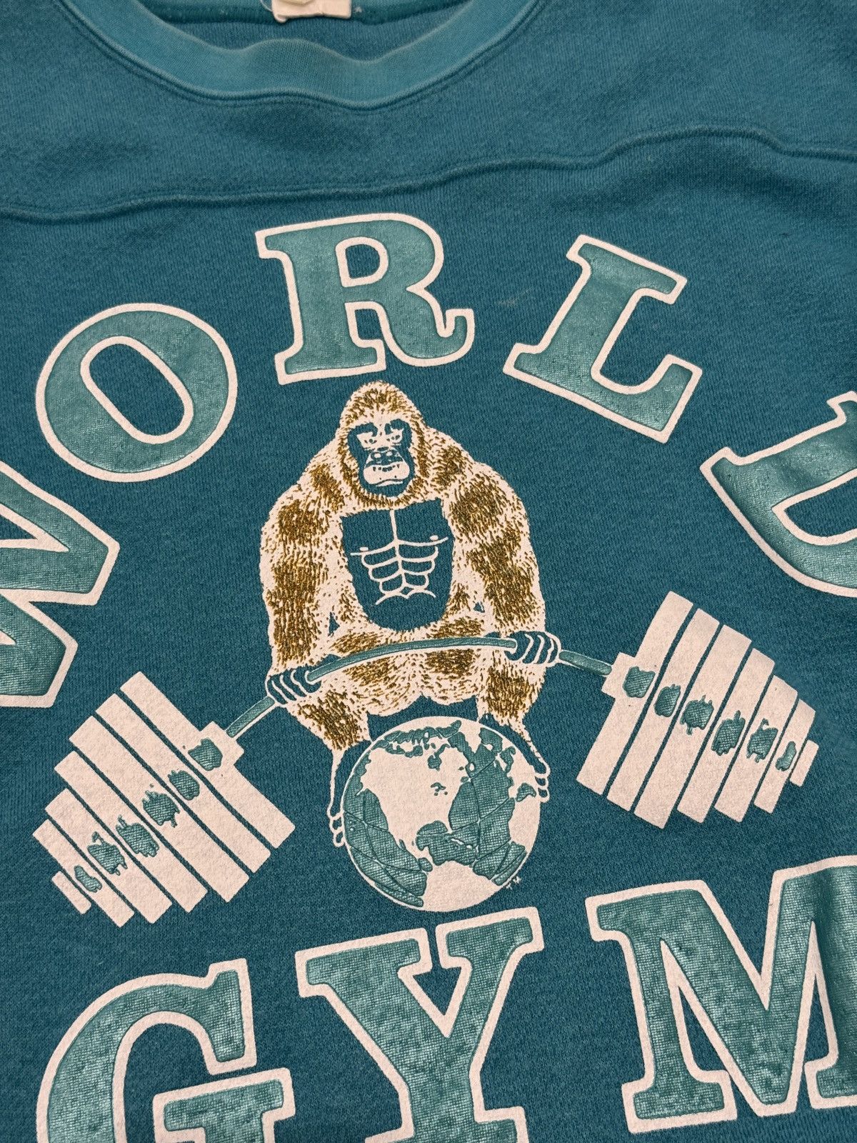 Vintage *RARE* 90s JAPAN WORLD GYM CREWNECK SWEATER GYM FITNESS Size US S / EU 44-46 / 1 - 11 Thumbnail