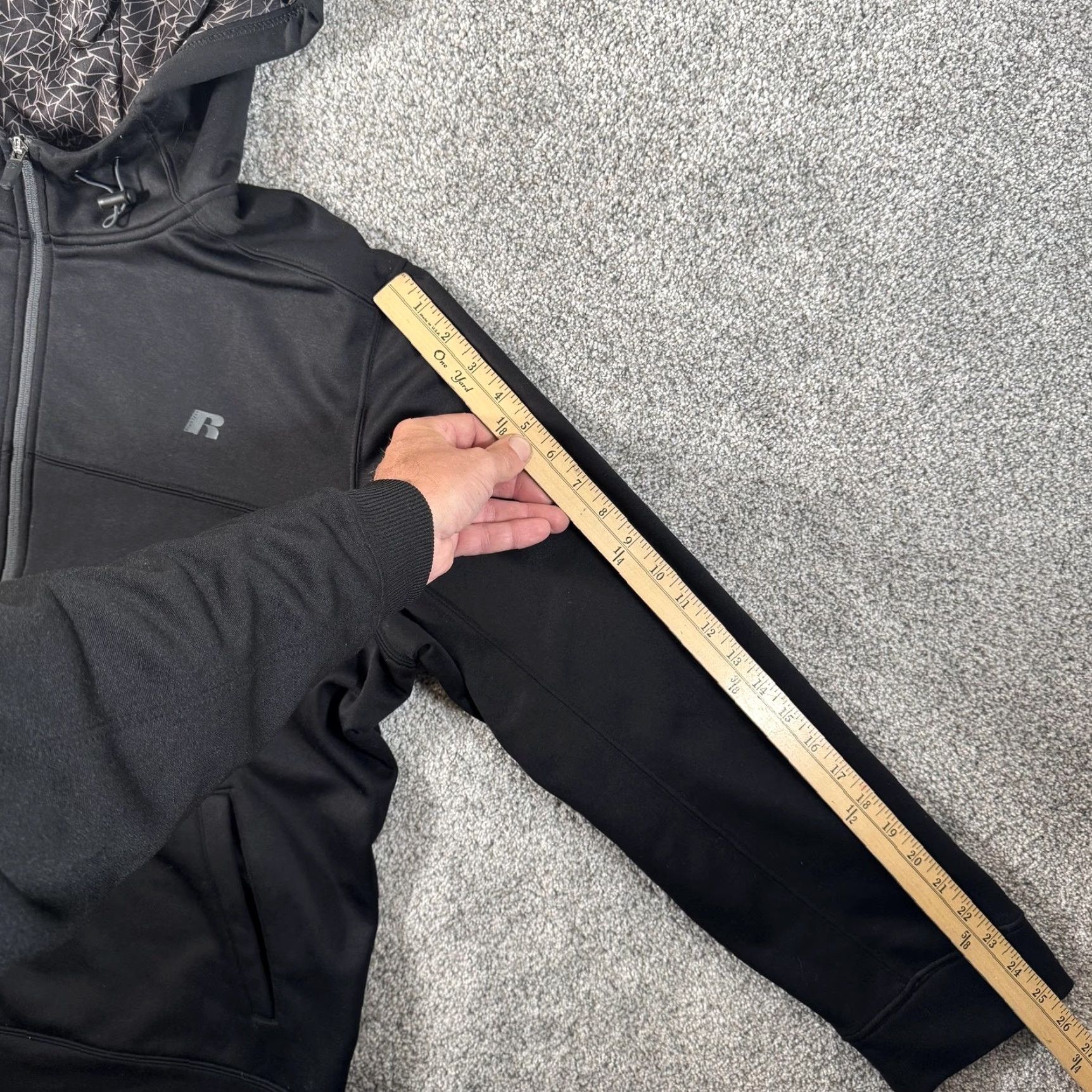 Russell Athletic Russell Hoodie Mens Large Black Full Zip Fleece Lined Pockets Jacket RS34405 Size US L / EU 52-54 / 3 - 4 Thumbnail