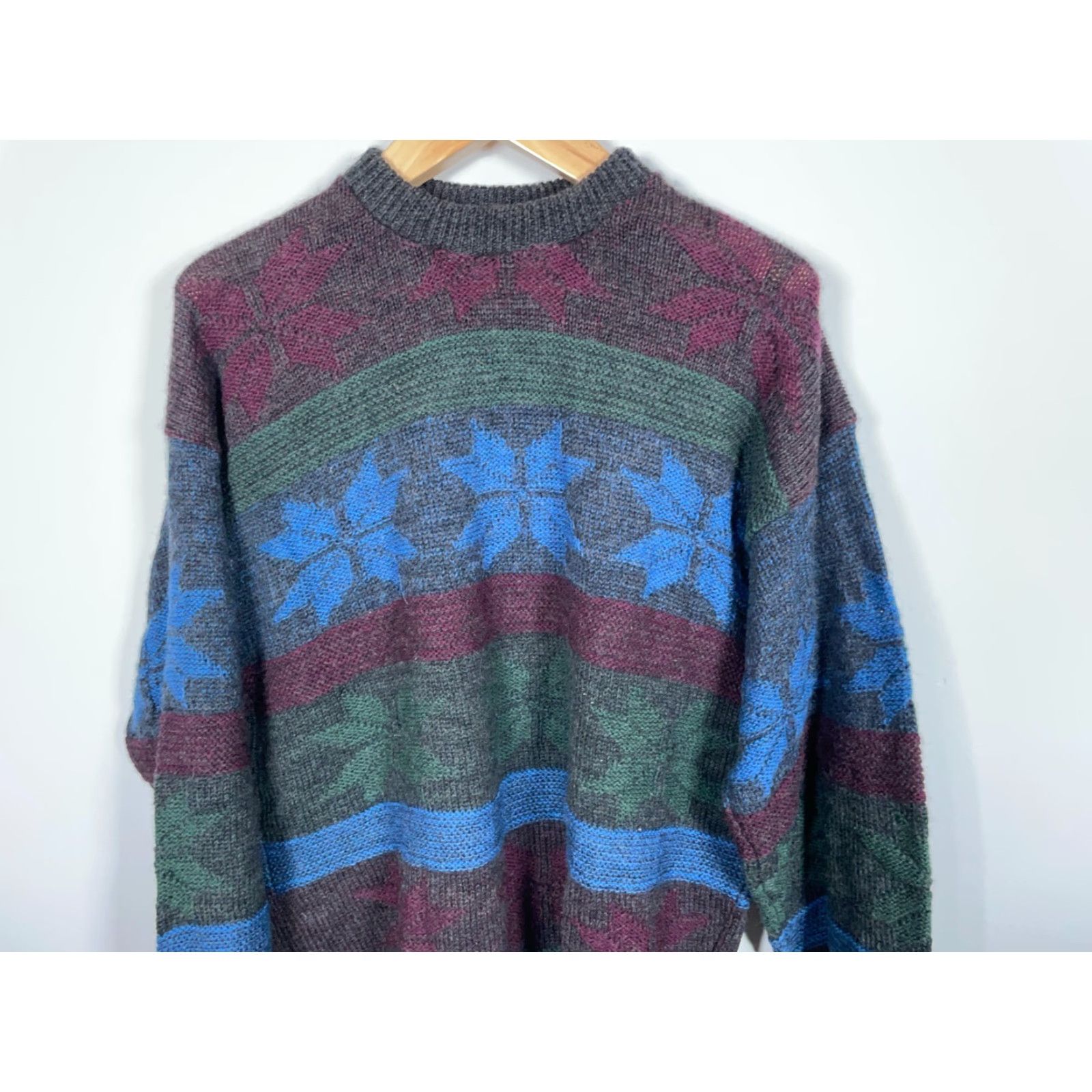 Vintage VINTAGE ALPS Sweater Men XL Green Snowflake Geometric Knit Wool 80s Retro Mens Size US XL / EU 56 / 4 - 4 Thumbnail