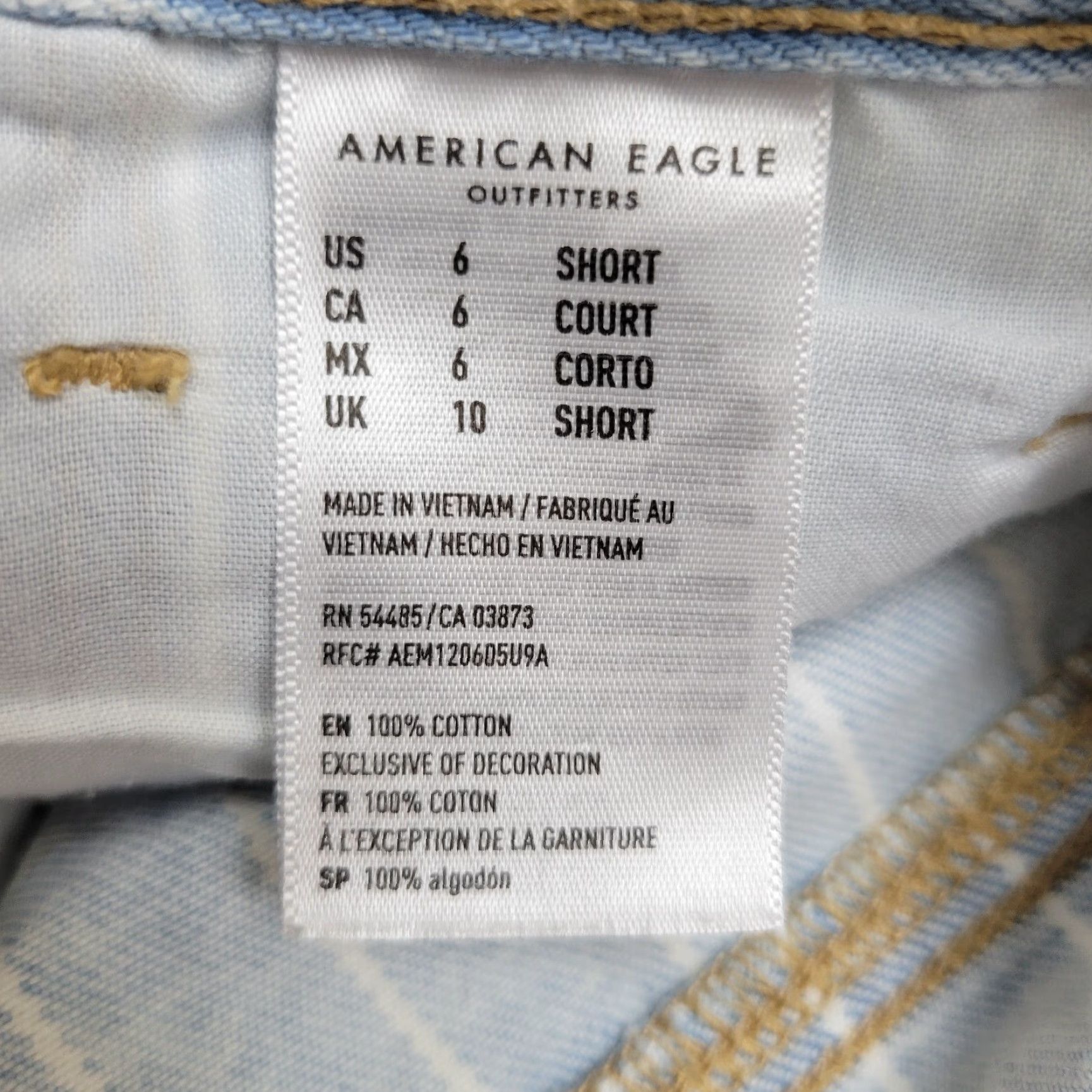 Vintage Women American Eagle Light Blue Striped Jeans Ankle High Rise Cotton Sz 6 Short Size 28" / US 6 / IT 42 - 8 Thumbnail