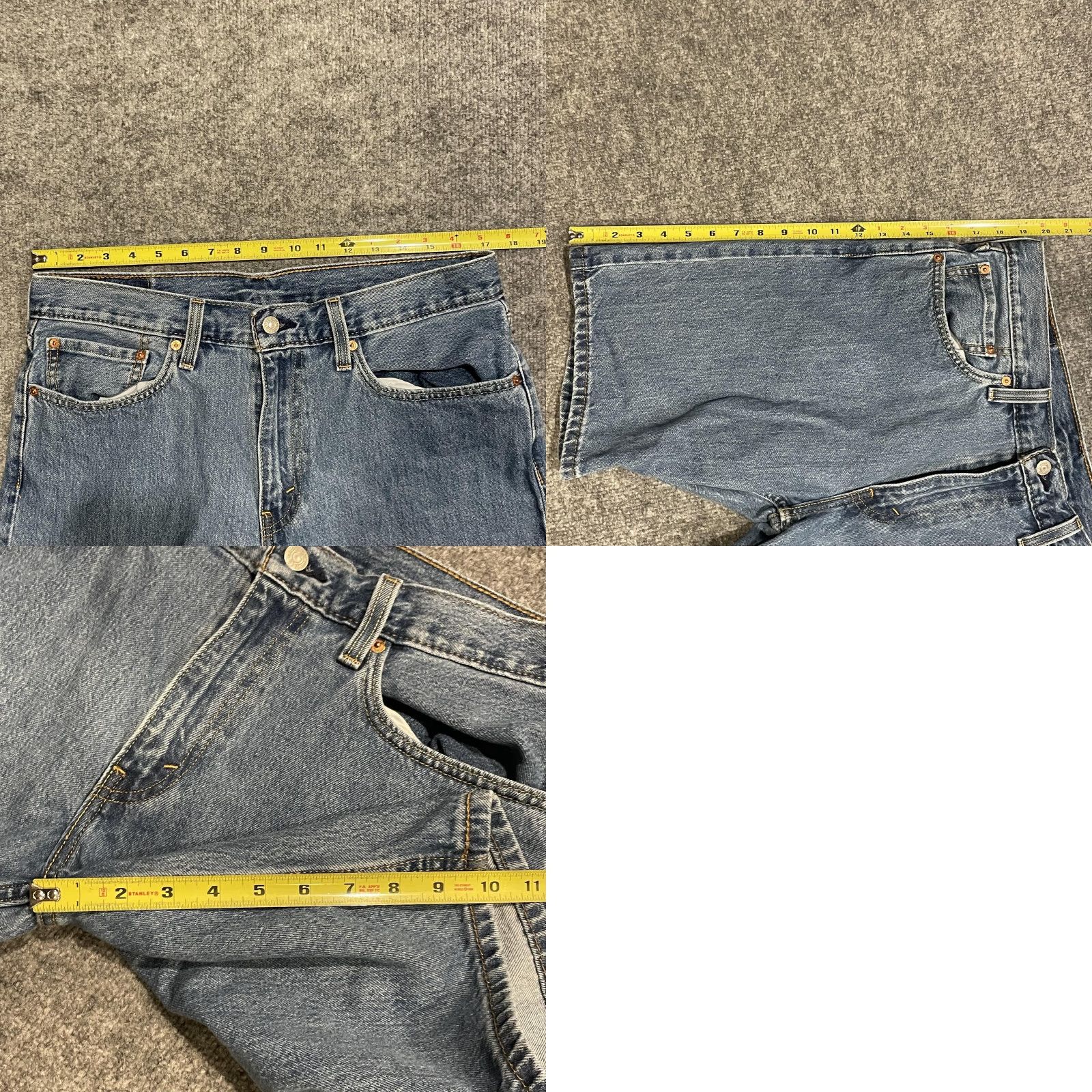 Levi's Levis 405 Denim Shorts Mens 34 Blue Classic Relaxed Fit Casual Bermuda Flat Front Pockets Denim WaterLess 10 in Inseam Size US 34 / EU 50 - 8 Thumbnail
